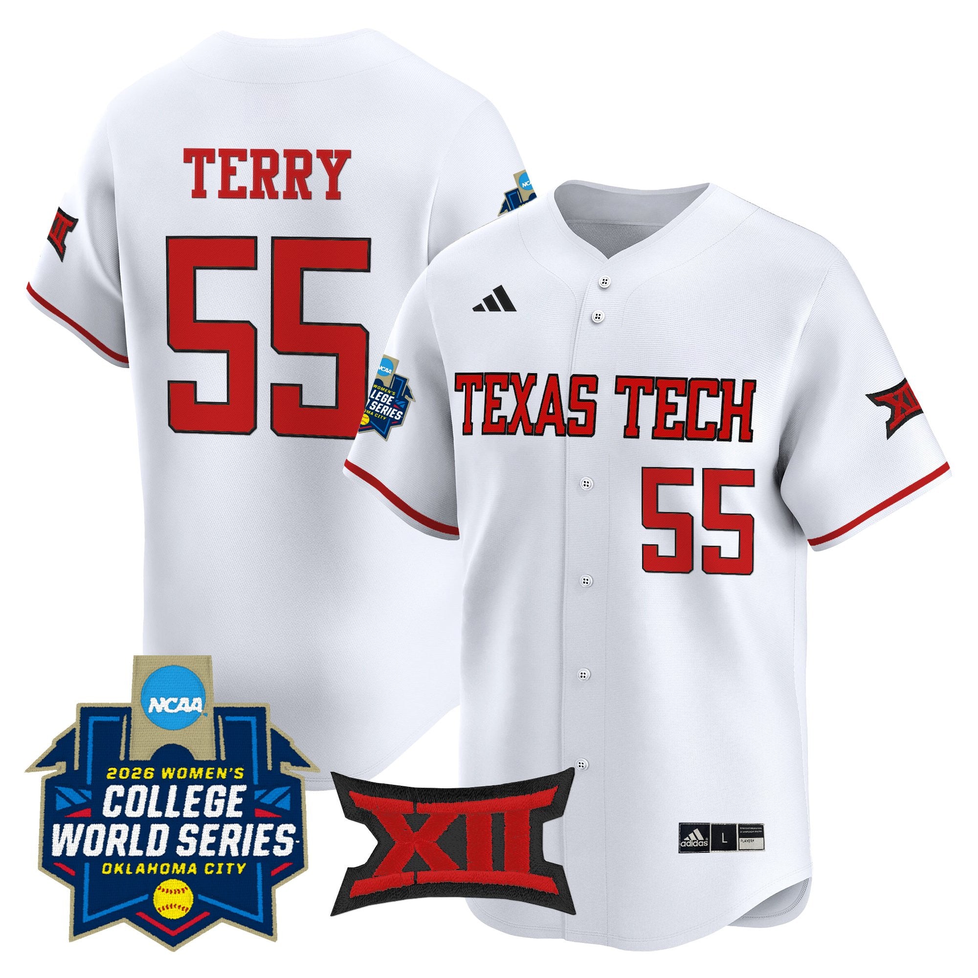 Men's size - Texas Tech Red Raiders Softball 2026 World Series (WCWS) Vapor Premier Limited Jersey - All Stitched