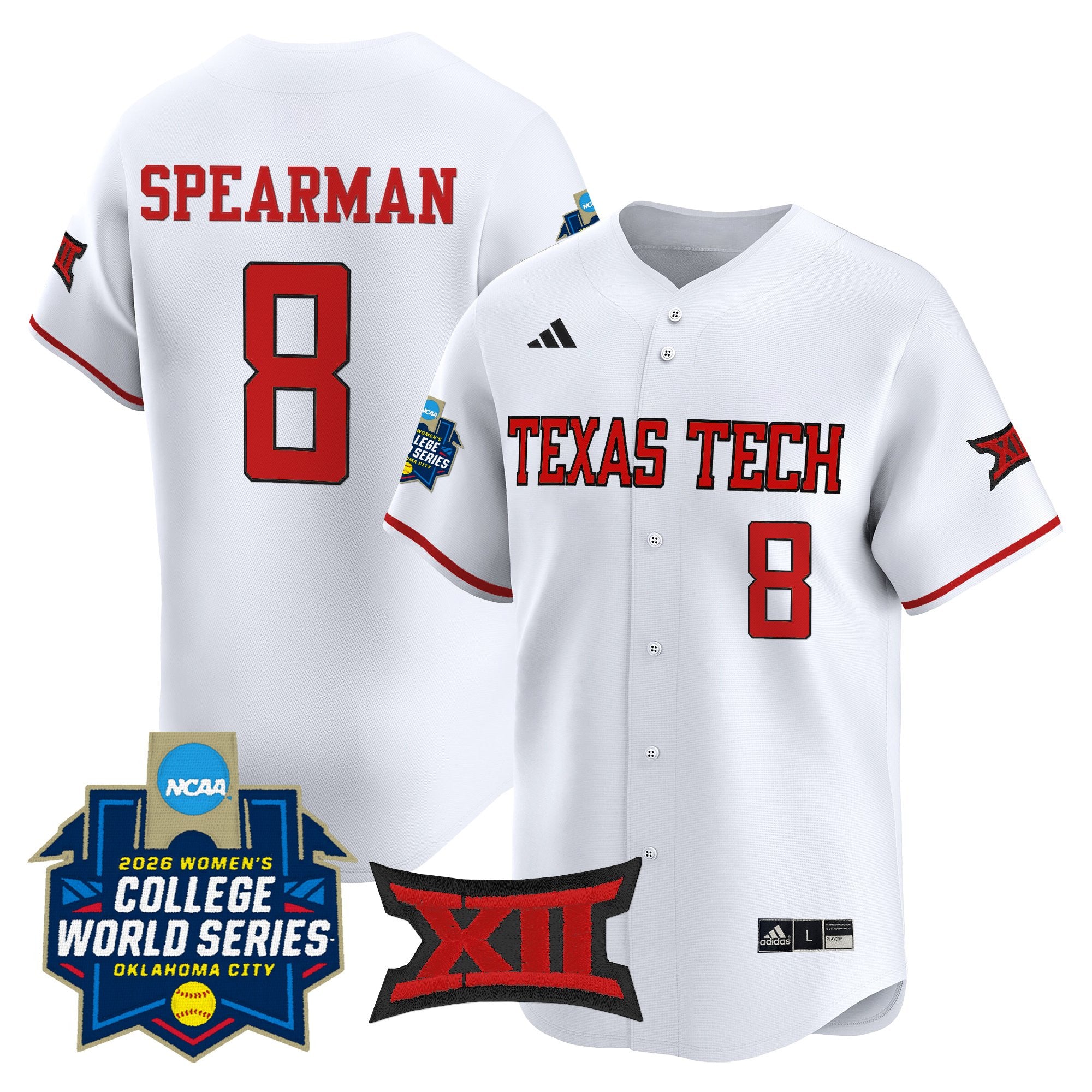 Men's size - Texas Tech Red Raiders Softball 2026 World Series (WCWS) Vapor Premier Limited Jersey - All Stitched