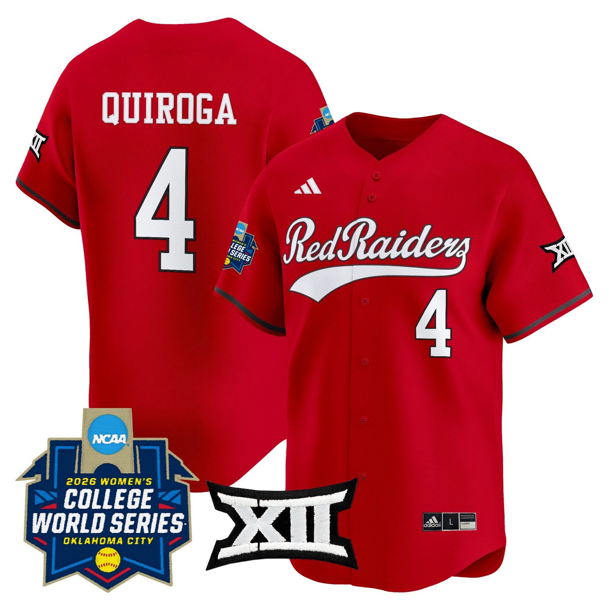 Men's size - Texas Tech Red Raiders Softball 2026 World Series (WCWS) Vapor Premier Limited Jersey - All Stitched