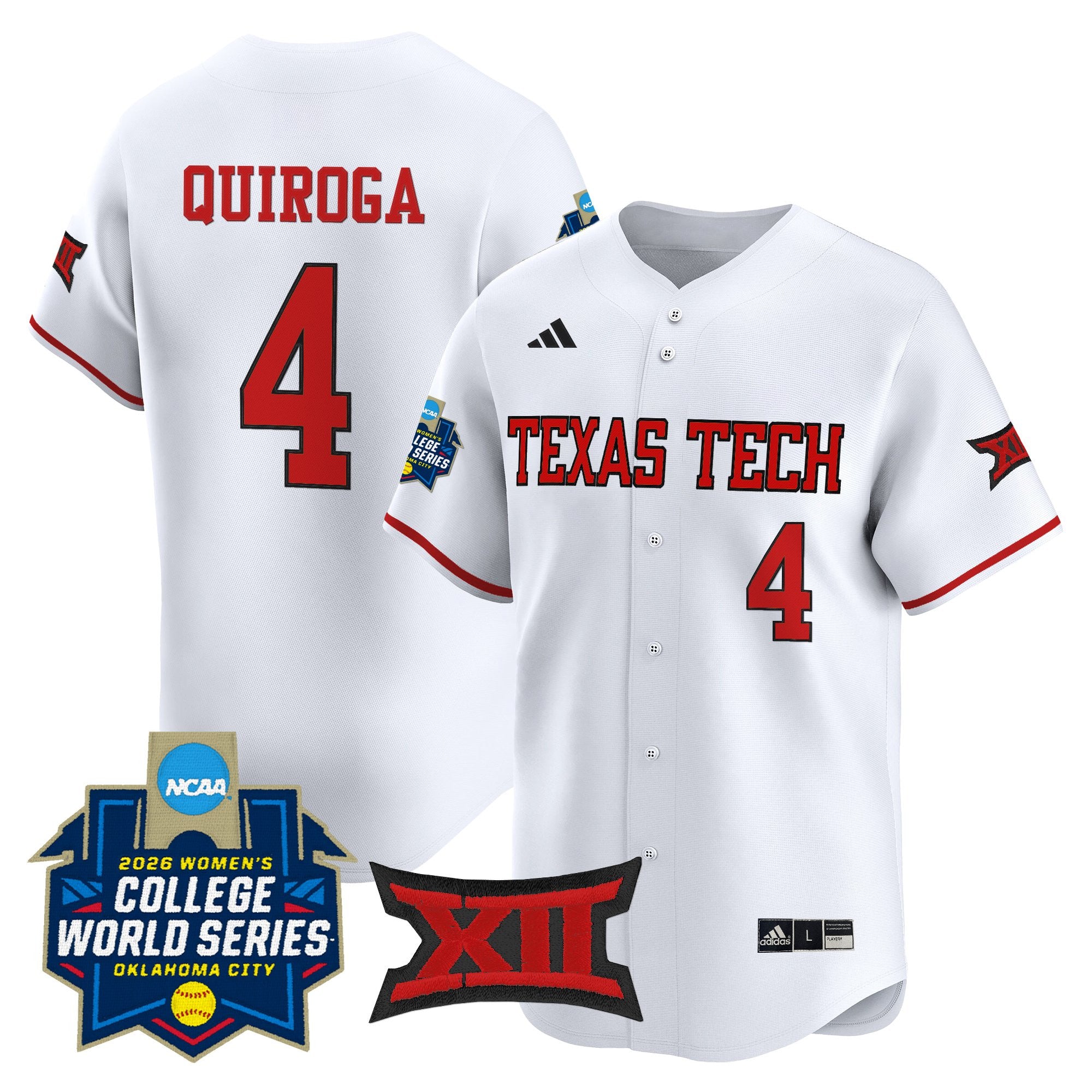 Men's size - Texas Tech Red Raiders Softball 2026 World Series (WCWS) Vapor Premier Limited Jersey - All Stitched