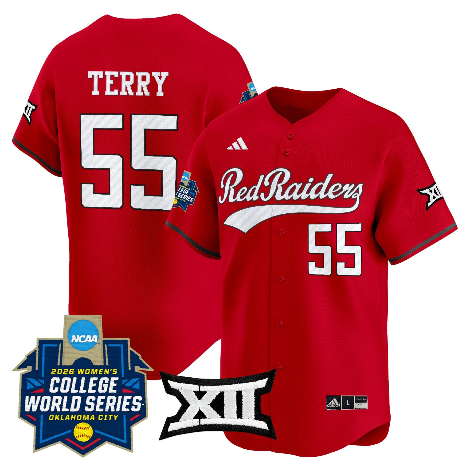 Men's size - Texas Tech Red Raiders Softball 2026 World Series (WCWS) Vapor Premier Limited Jersey - All Stitched
