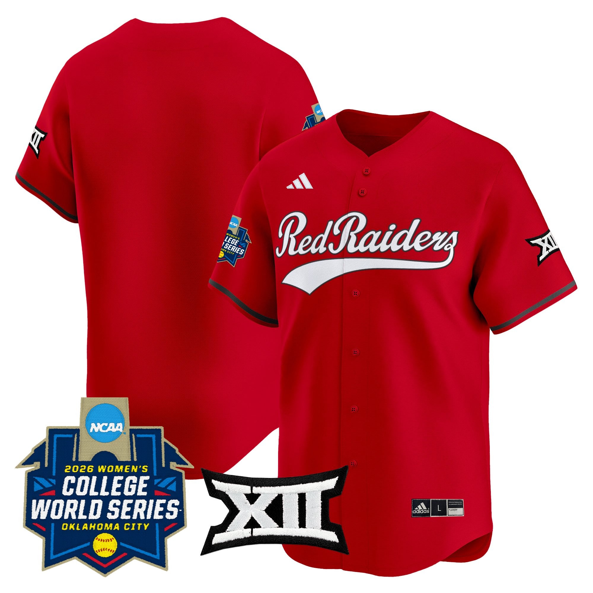 Men's size - Texas Tech Red Raiders Softball 2026 World Series (WCWS) Vapor Premier Limited Jersey - All Stitched