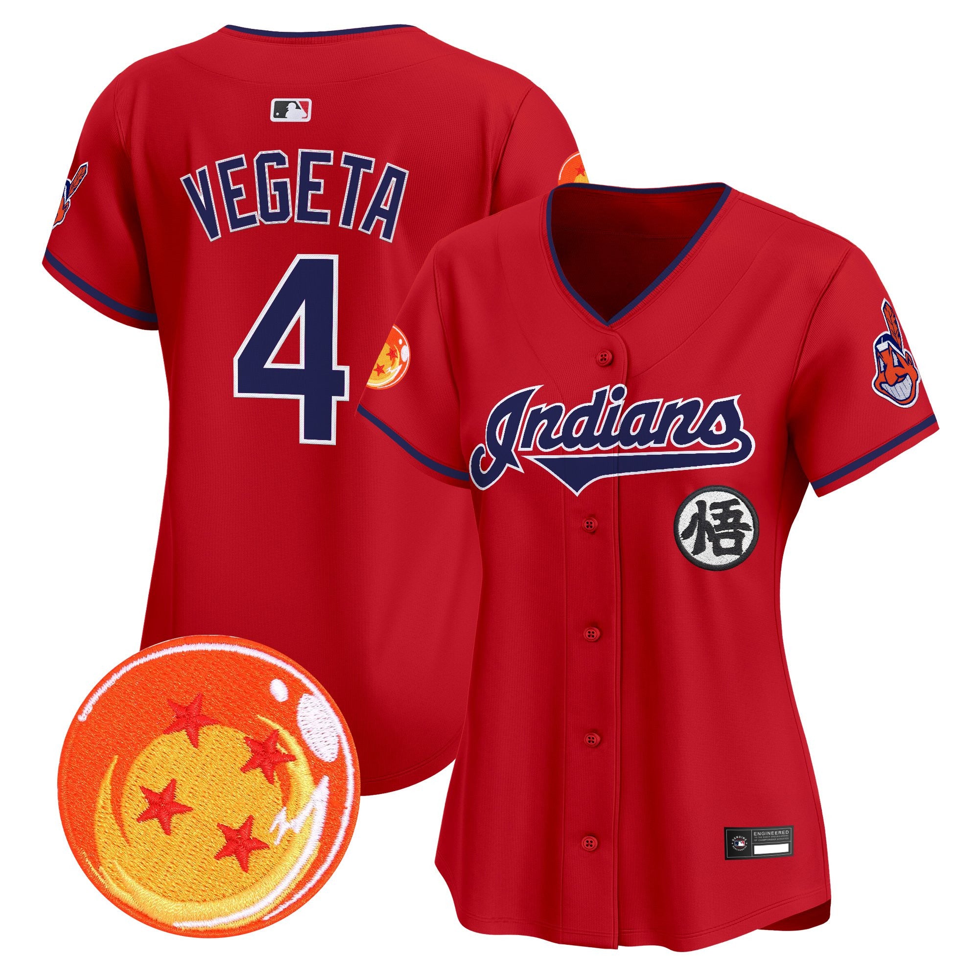 Women's Cleveland Indians x Dragon Ball Vapor Premier Limited Jersey - All Stitched