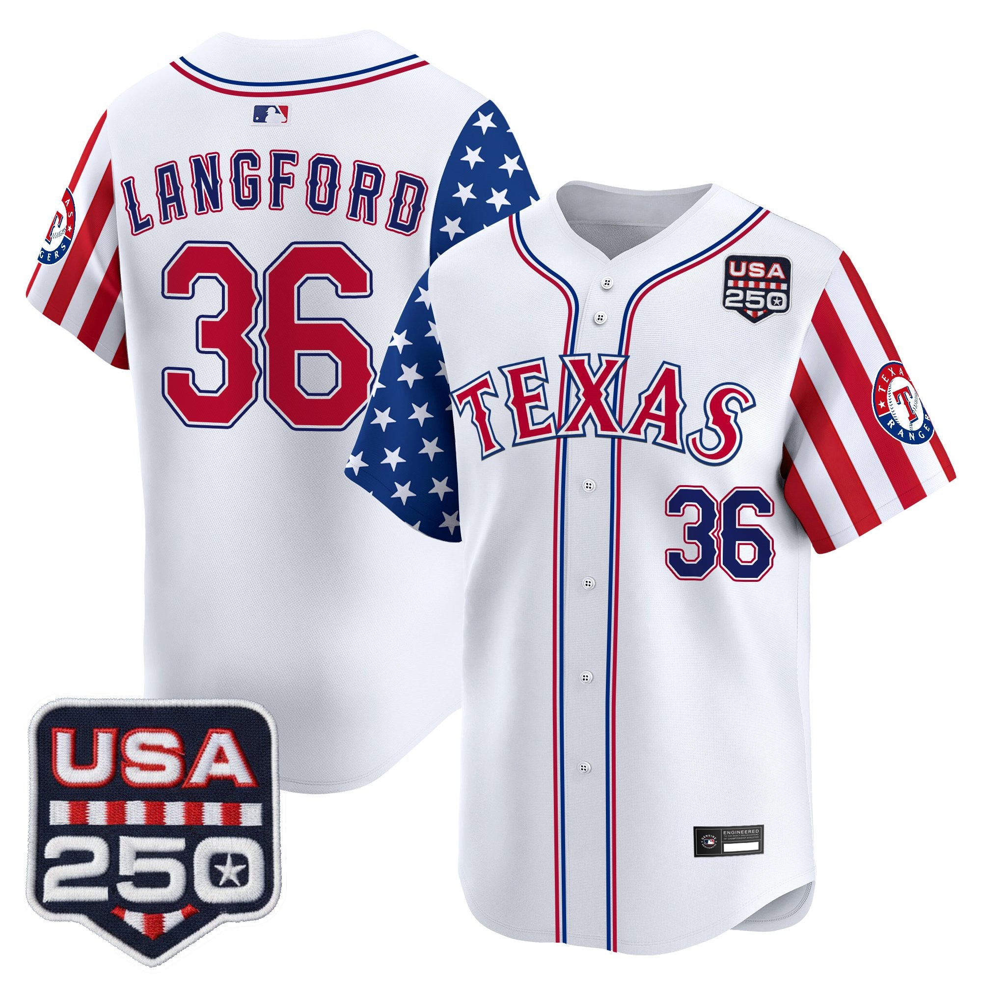 Men's Texas Rangers "America 250 Edition" Vapor Premier Limited Jersey - All Stitched
