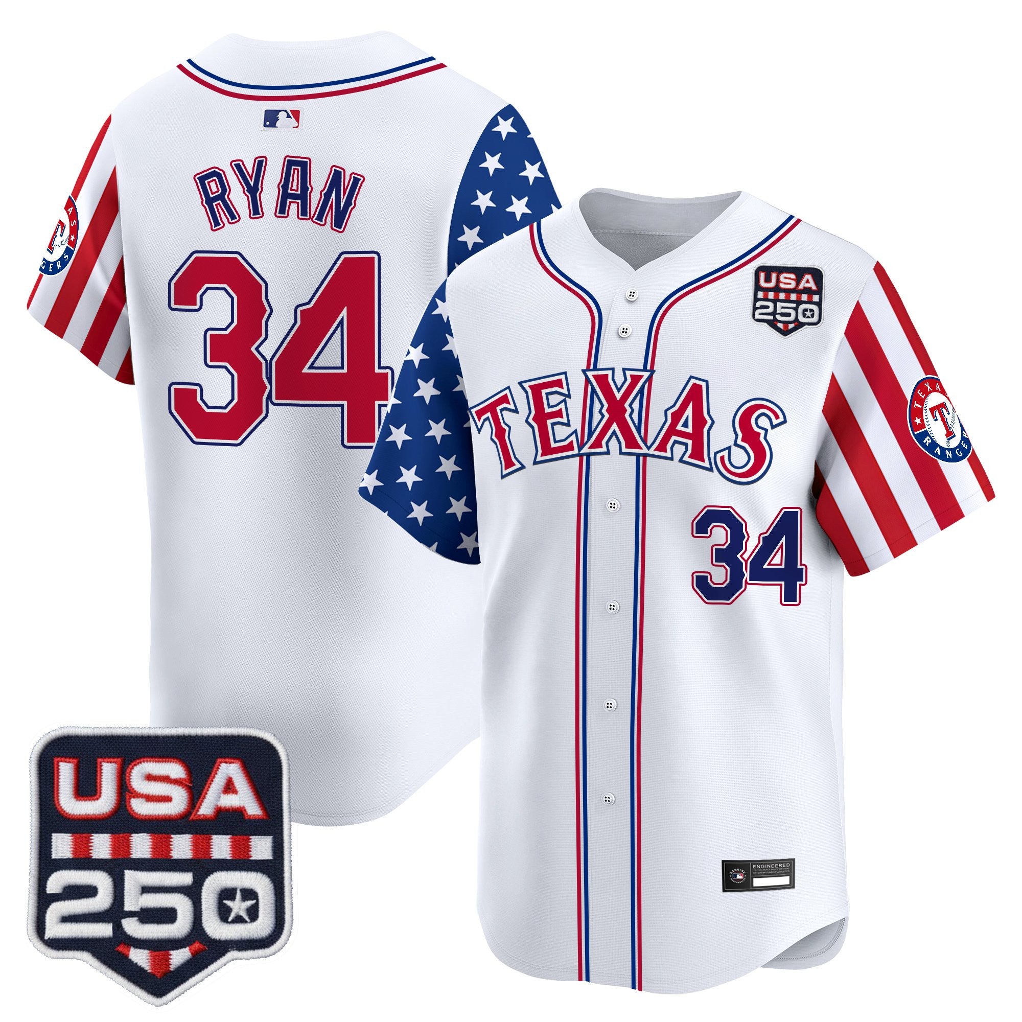 Men's Texas Rangers "America 250 Edition" Vapor Premier Limited Jersey - All Stitched