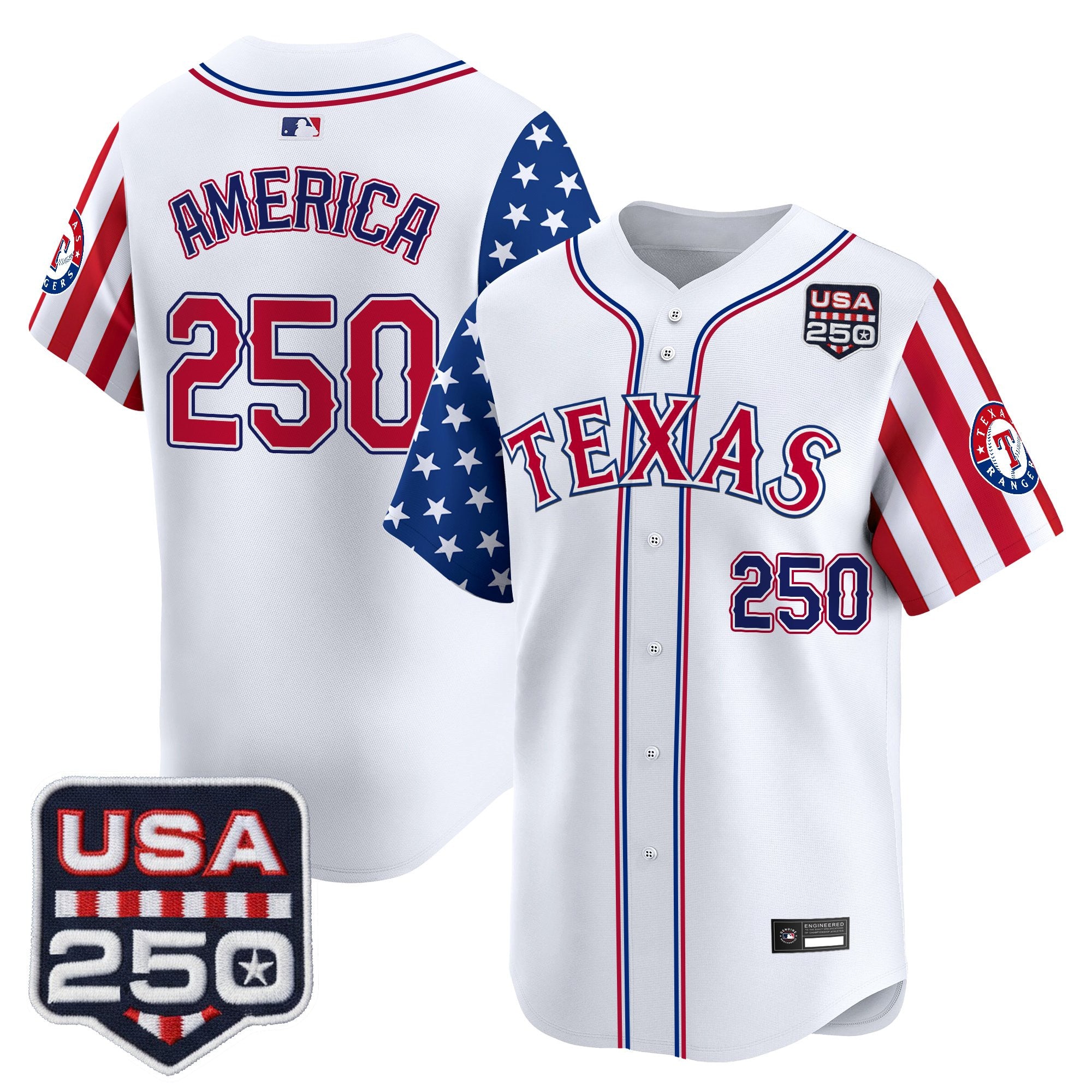 Men's Texas Rangers "America 250 Edition" Vapor Premier Limited Jersey - All Stitched