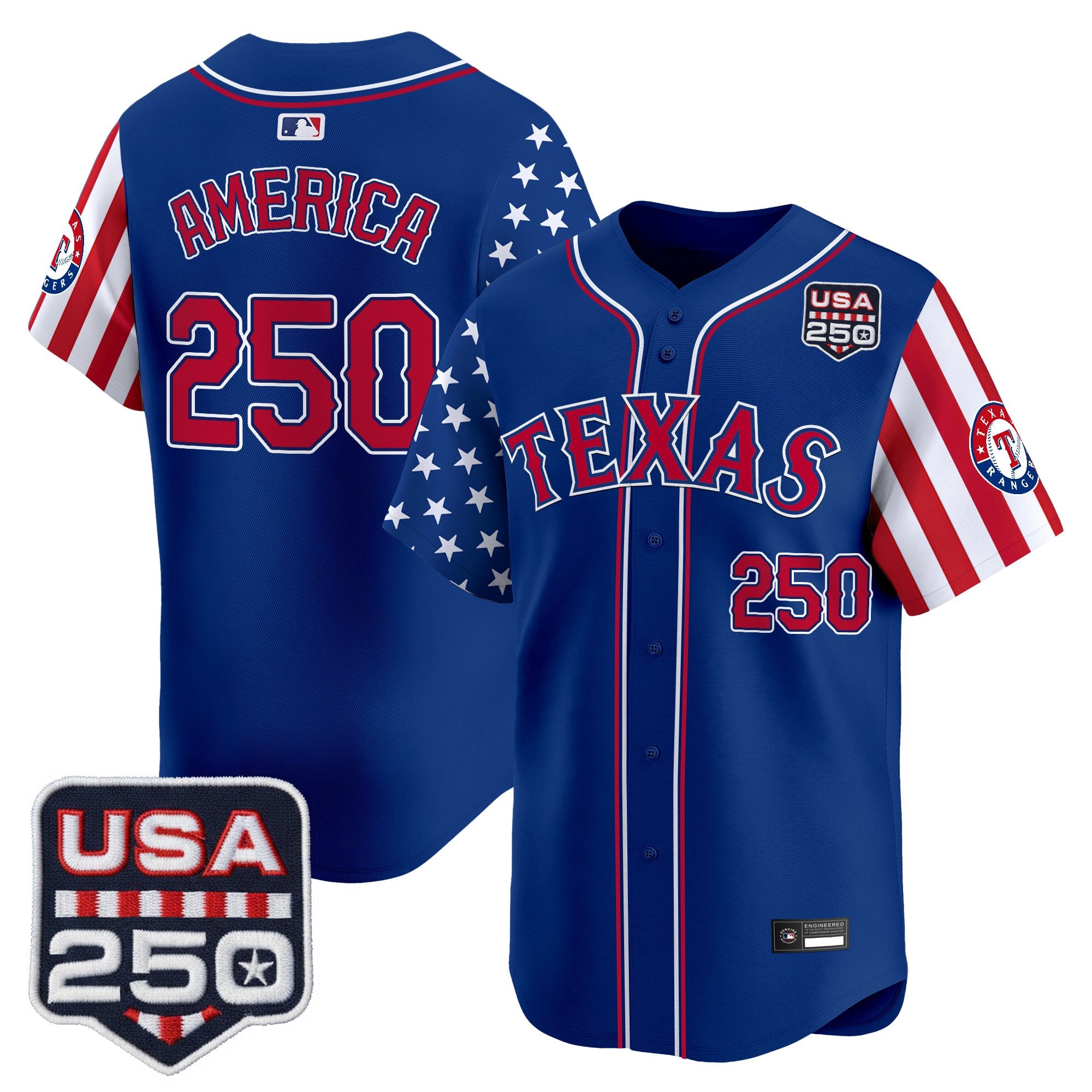 Men's Texas Rangers "America 250 Edition" Vapor Premier Limited Jersey - All Stitched