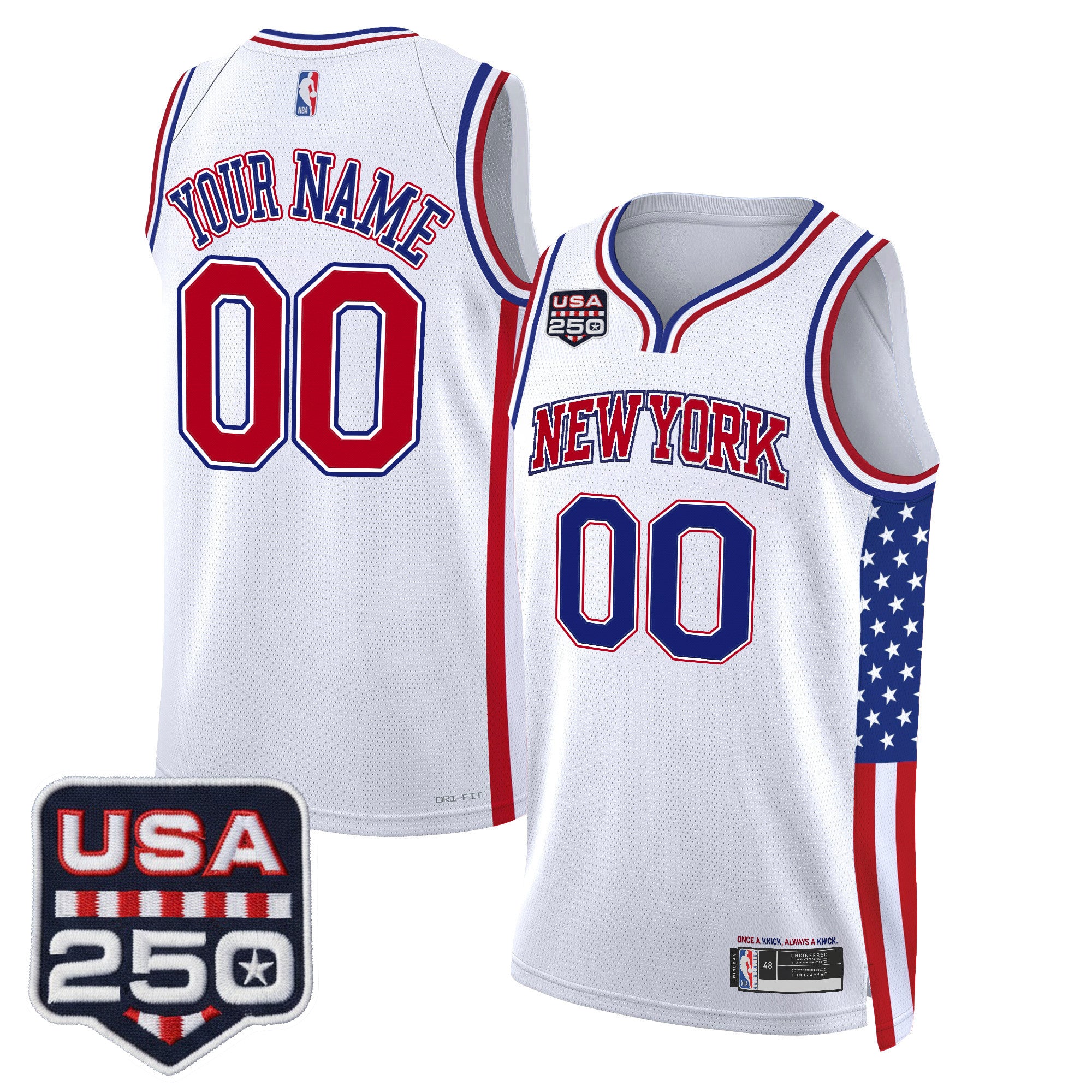 New York Knicks "America 250 Edition" Custom Swingman Jersey - All Stitched