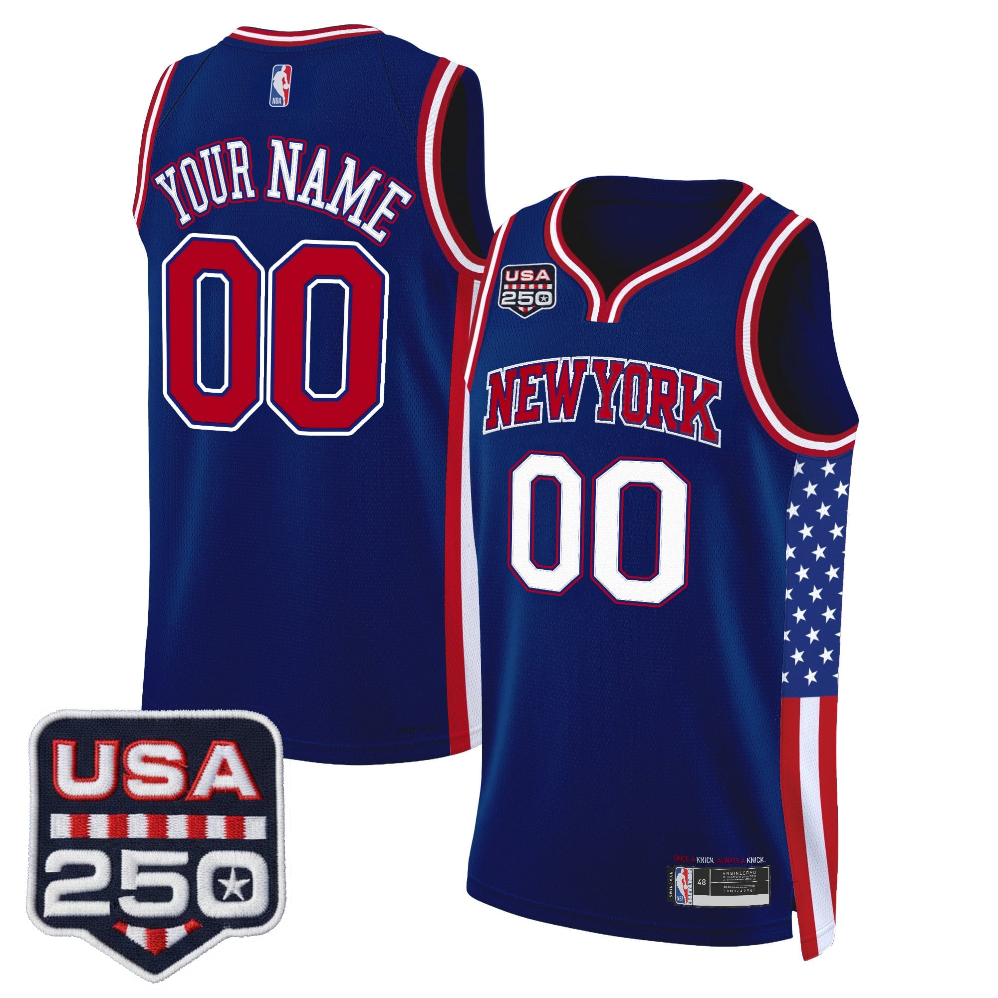 New York Knicks "America 250 Edition" Custom Swingman Jersey - All Stitched