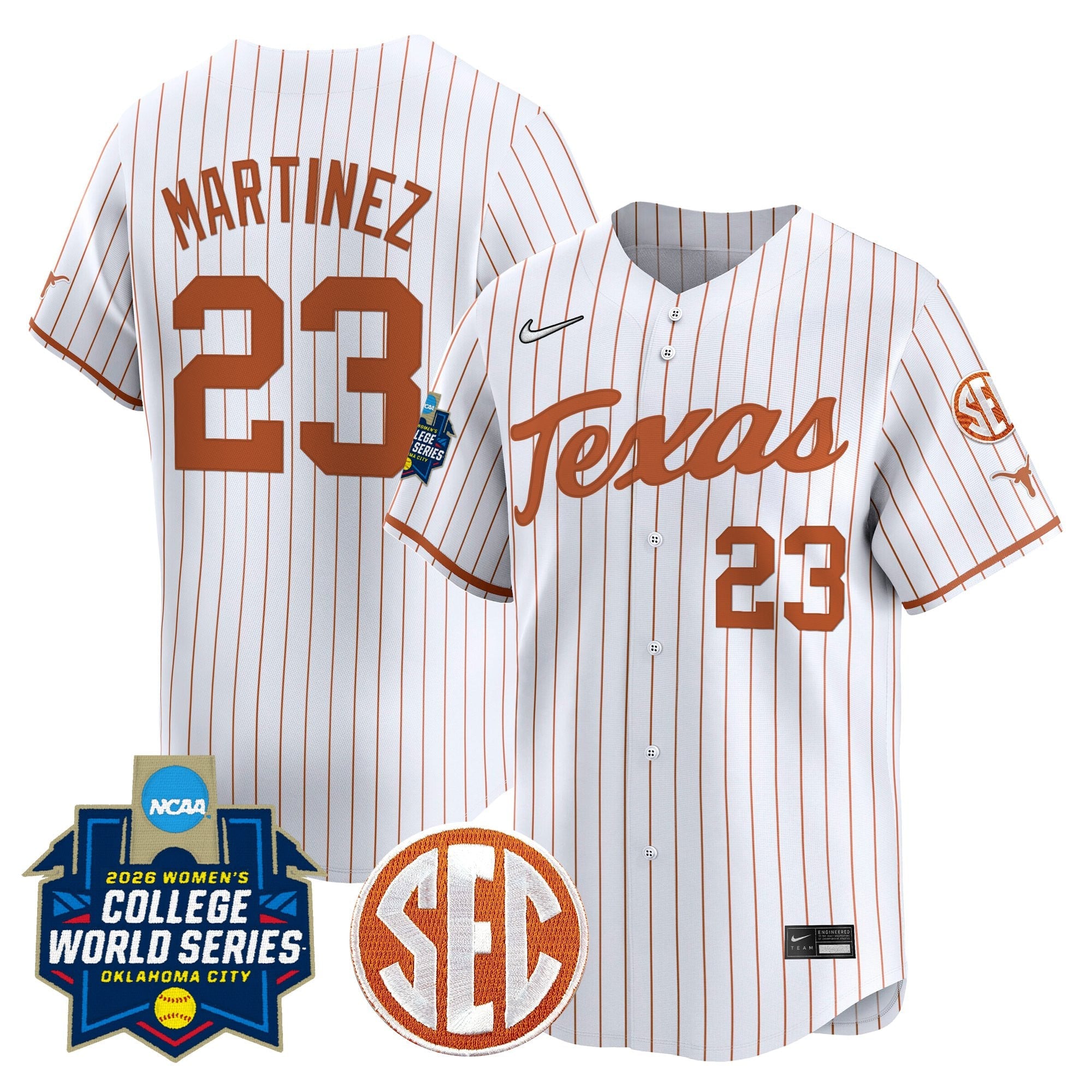 Men's size - Texas Longhorns Softball 2026 World Series (WCWS) Vapor Premier Limited Jersey - All Stitched