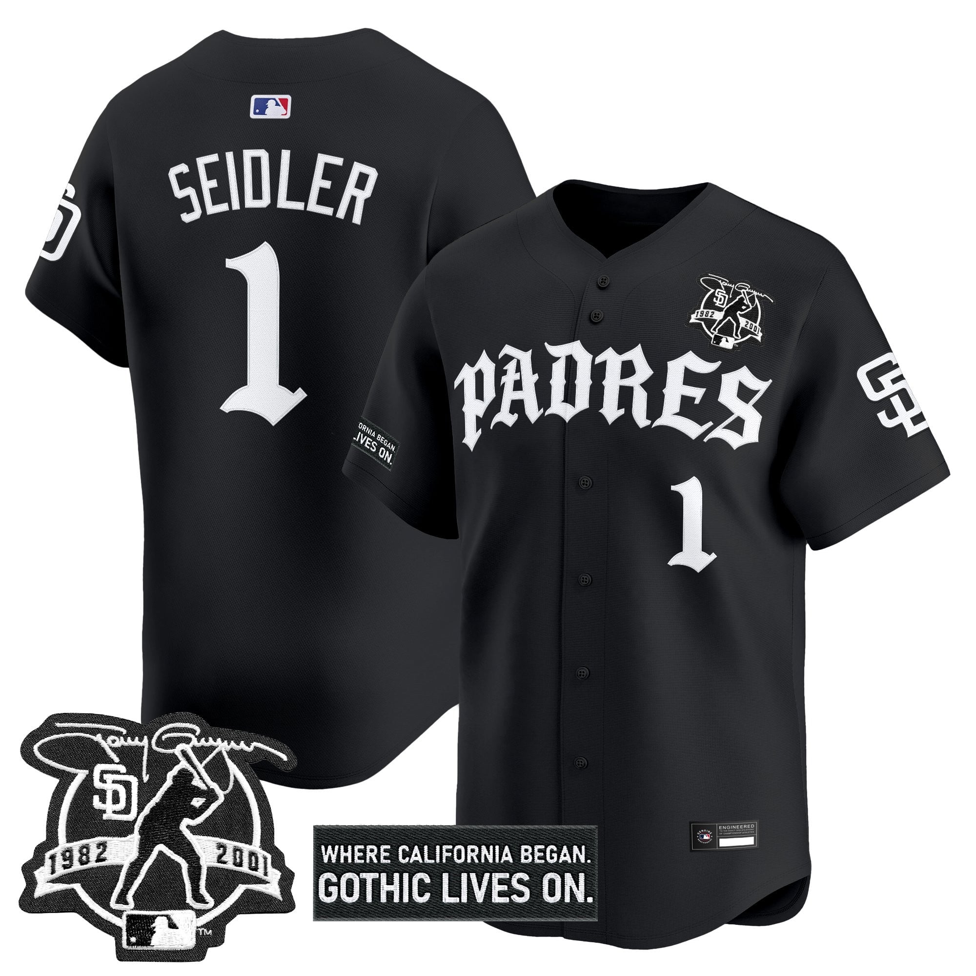 Men's San Diego Padres 'Old English Edition' Vapor Premier Limited Jersey - All Stitched