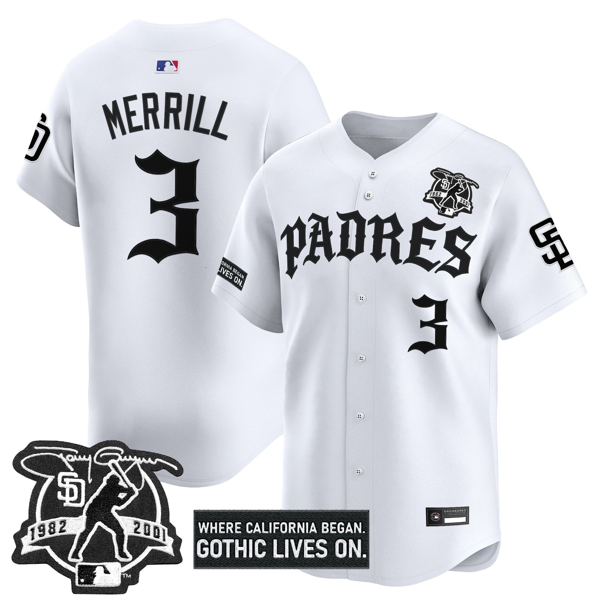 Men's San Diego Padres 'Old English Edition' Vapor Premier Limited Jersey - All Stitched