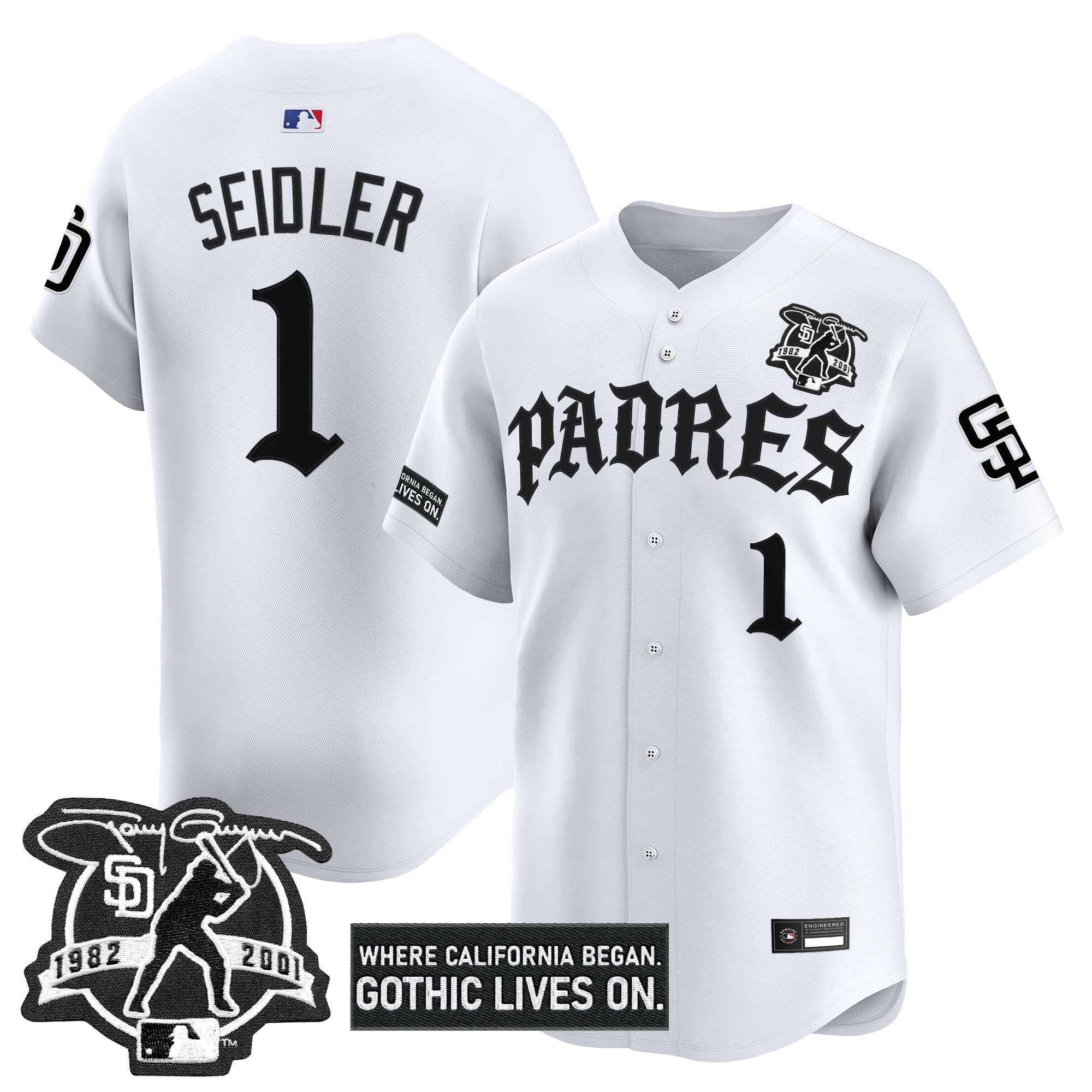 Men's San Diego Padres 'Old English Edition' Vapor Premier Limited Jersey - All Stitched