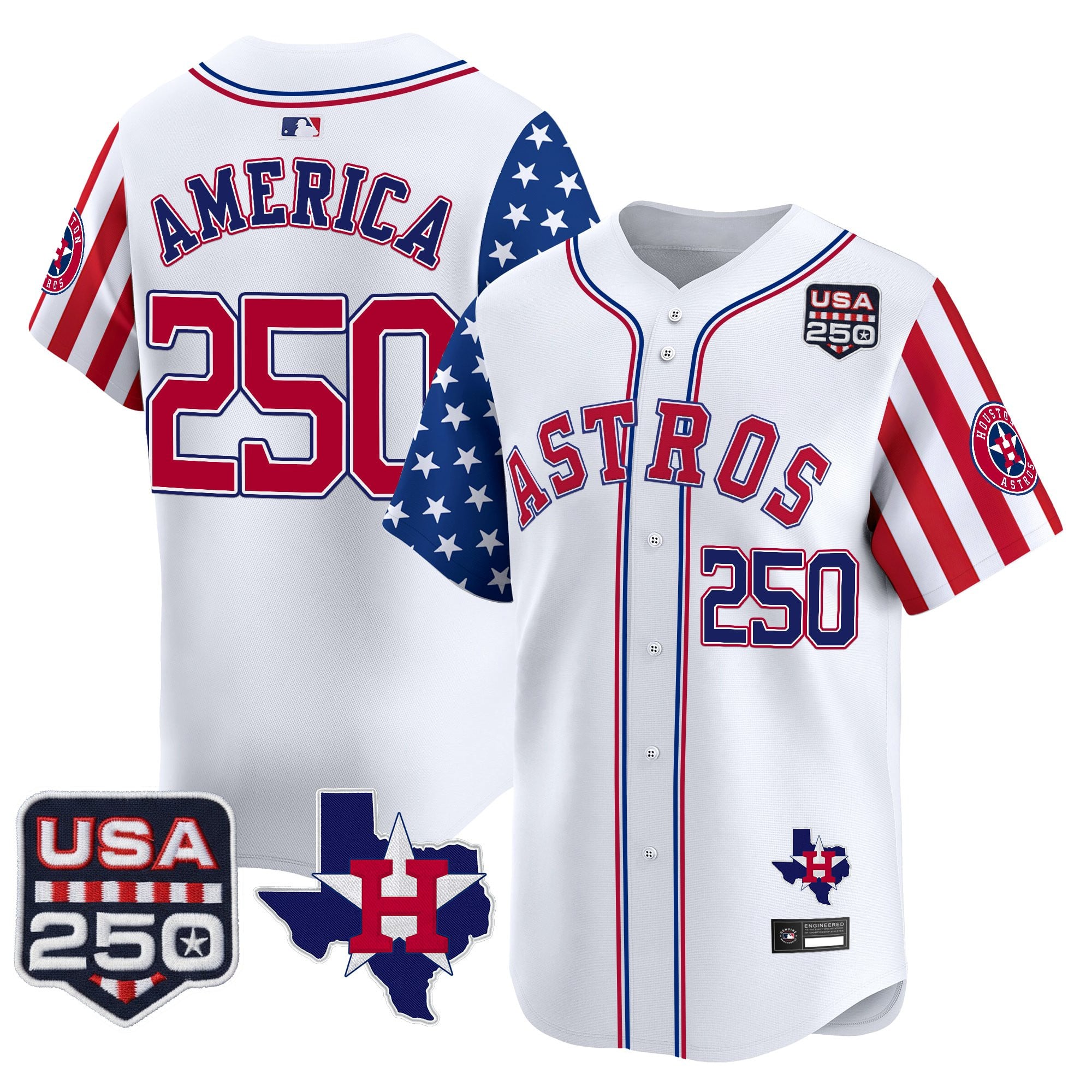 Men's Houston Astros "America 250 Edition" Vapor Premier Limited Jersey - All Stitched
