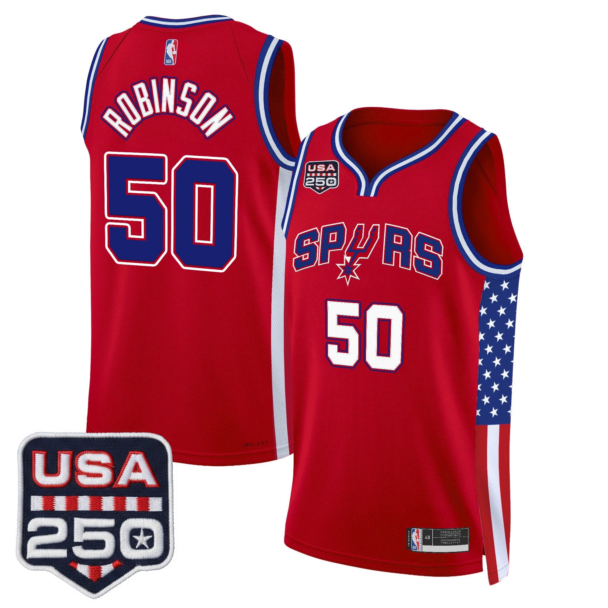 Men's San Antonio Spurs "America 250 Edition" Swingman Jersey - All Stitched