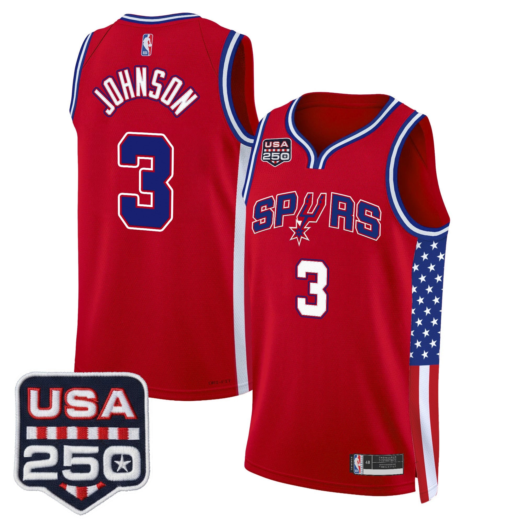 Men's San Antonio Spurs "America 250 Edition" Swingman Jersey - All Stitched
