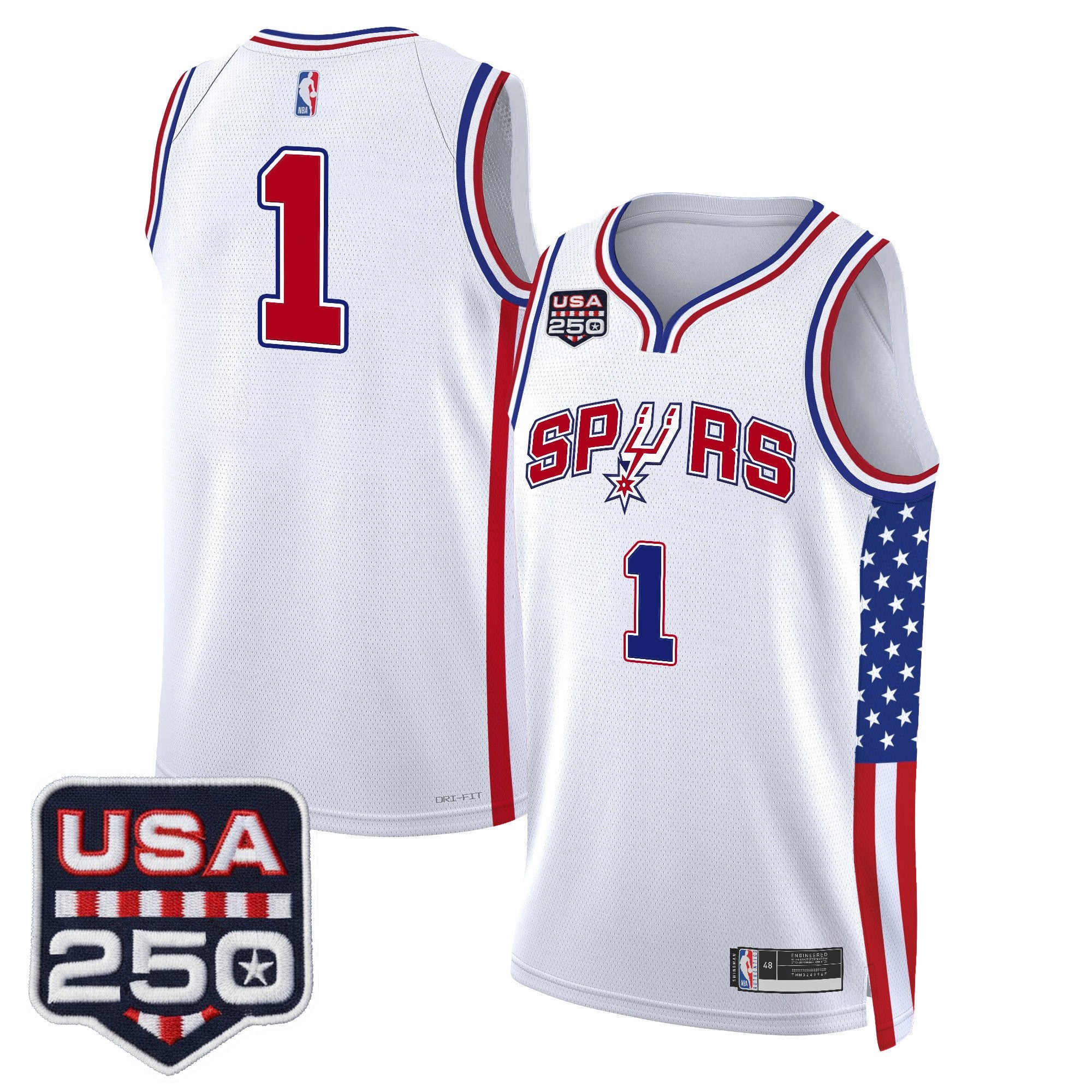 Men's San Antonio Spurs "America 250 Edition" Swingman Jersey - All Stitched