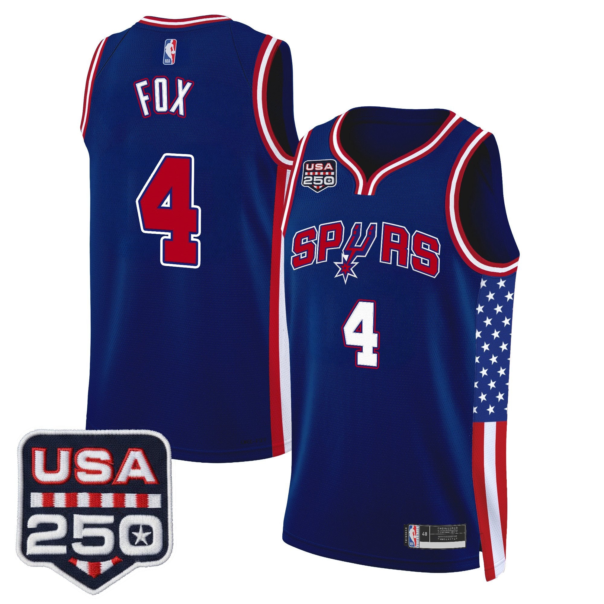 Men's San Antonio Spurs "America 250 Edition" Swingman Jersey - All Stitched