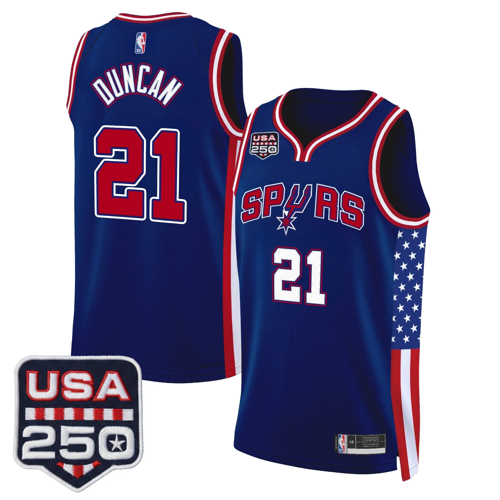 Men's San Antonio Spurs "America 250 Edition" Swingman Jersey - All Stitched