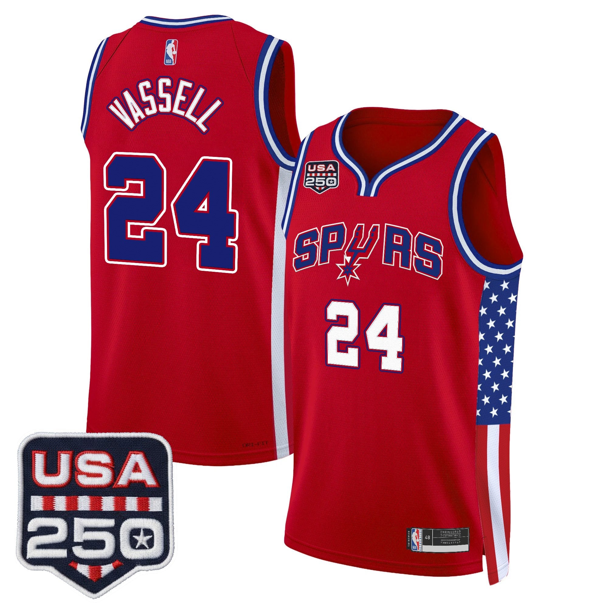 Men's San Antonio Spurs "America 250 Edition" Swingman Jersey - All Stitched