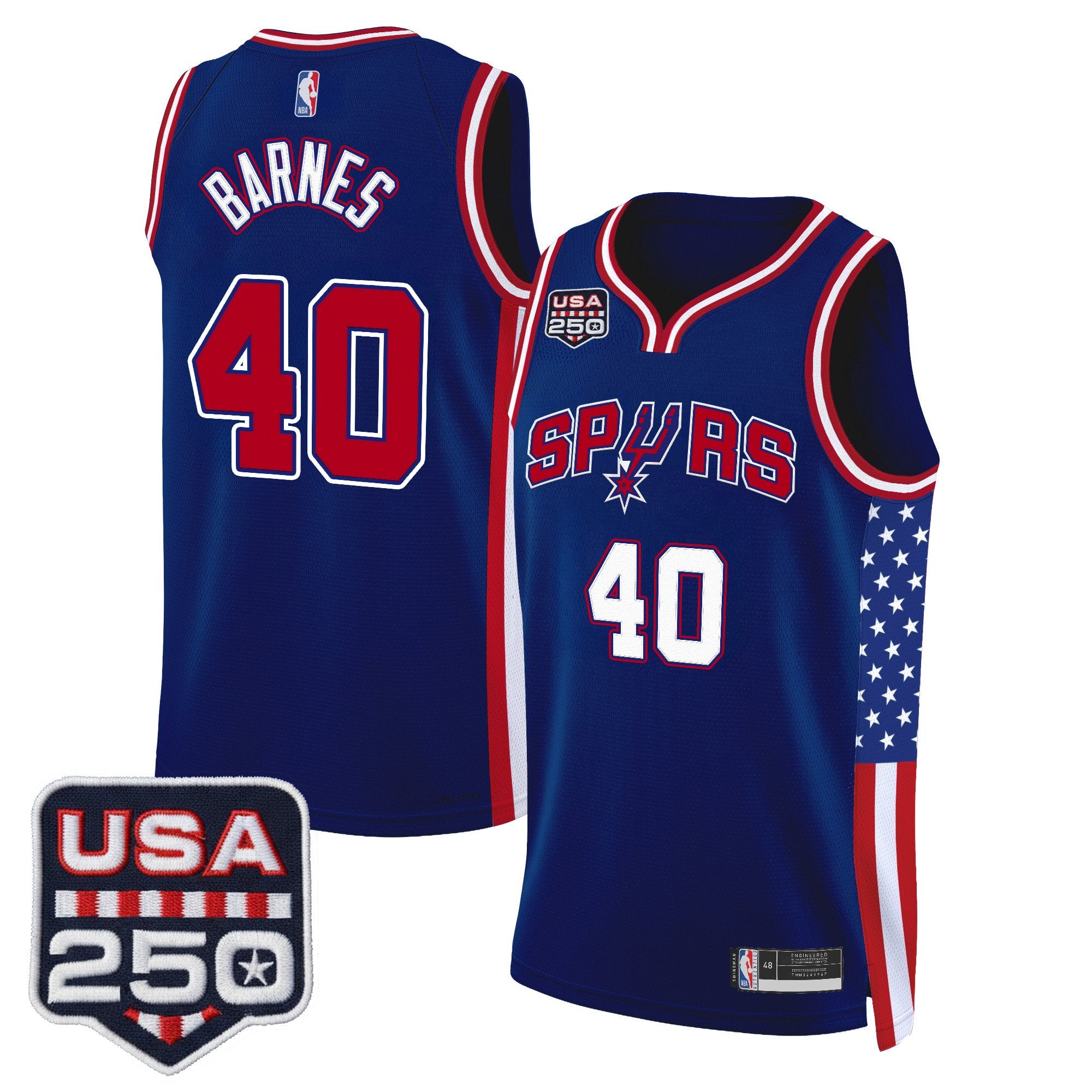 Men's San Antonio Spurs "America 250 Edition" Swingman Jersey - All Stitched