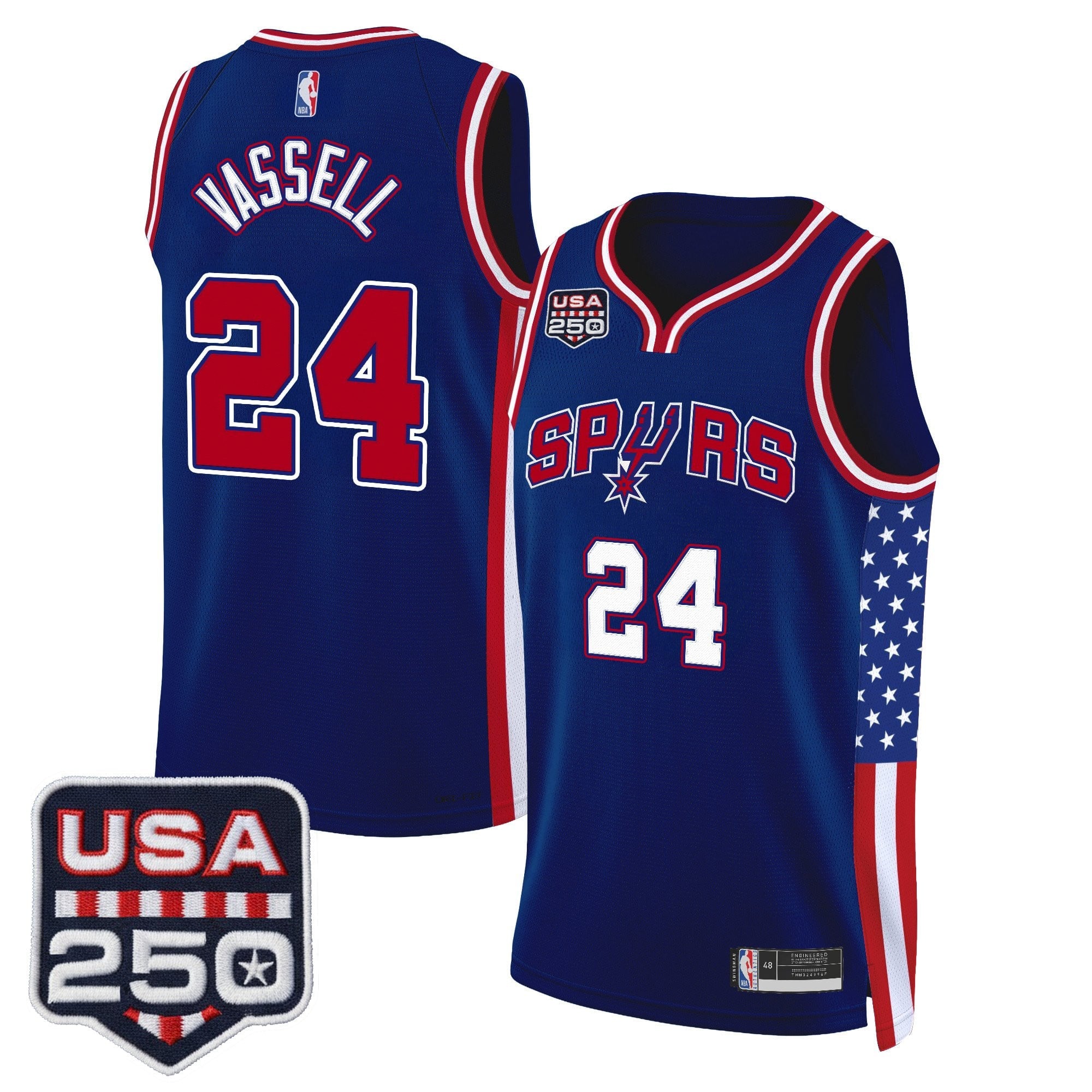 Men's San Antonio Spurs "America 250 Edition" Swingman Jersey - All Stitched