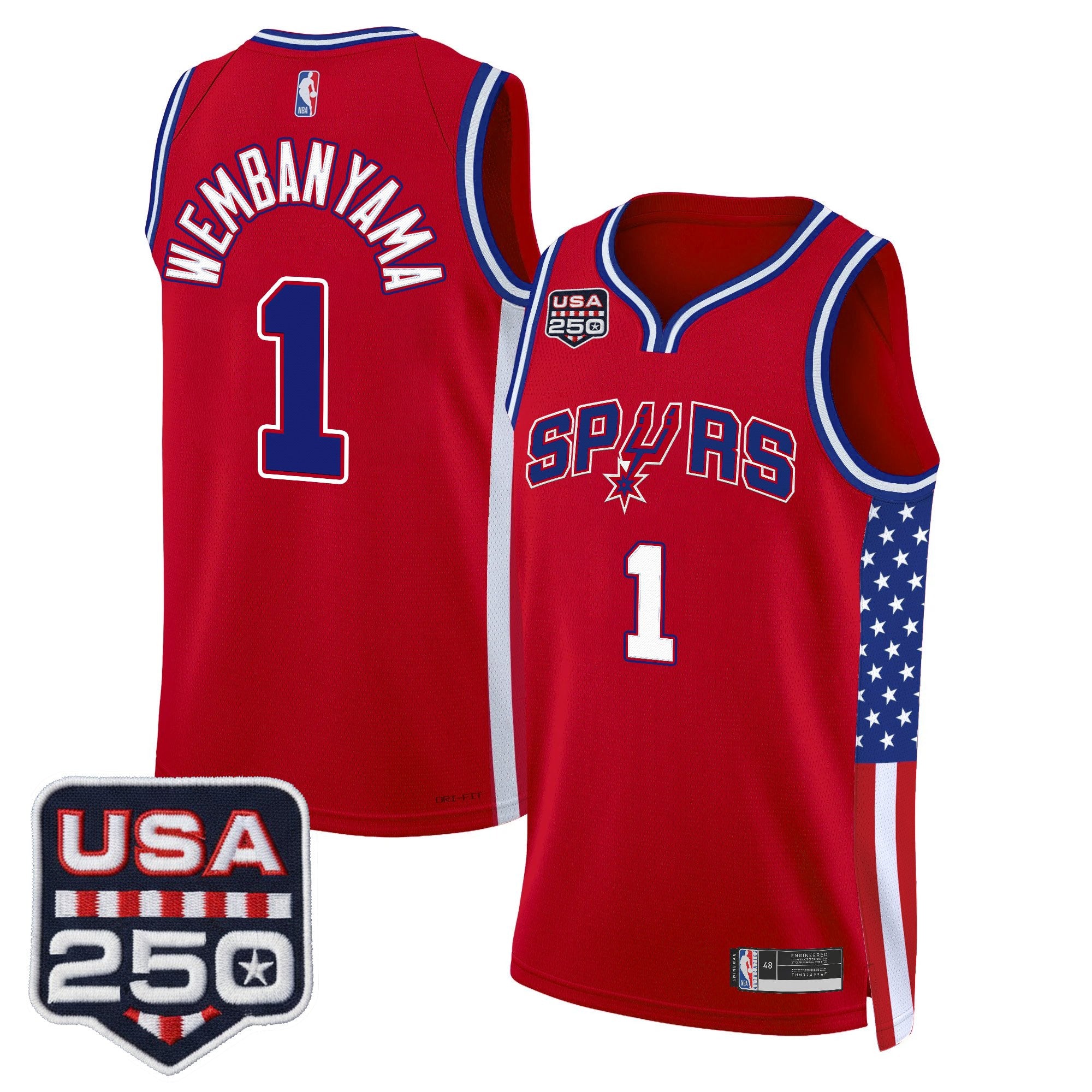 Men's San Antonio Spurs "America 250 Edition" Swingman Jersey - All Stitched