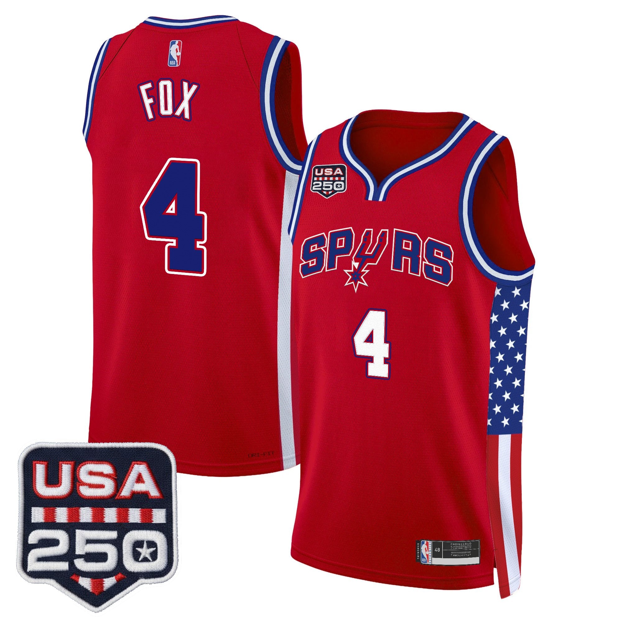 Men's San Antonio Spurs "America 250 Edition" Swingman Jersey - All Stitched
