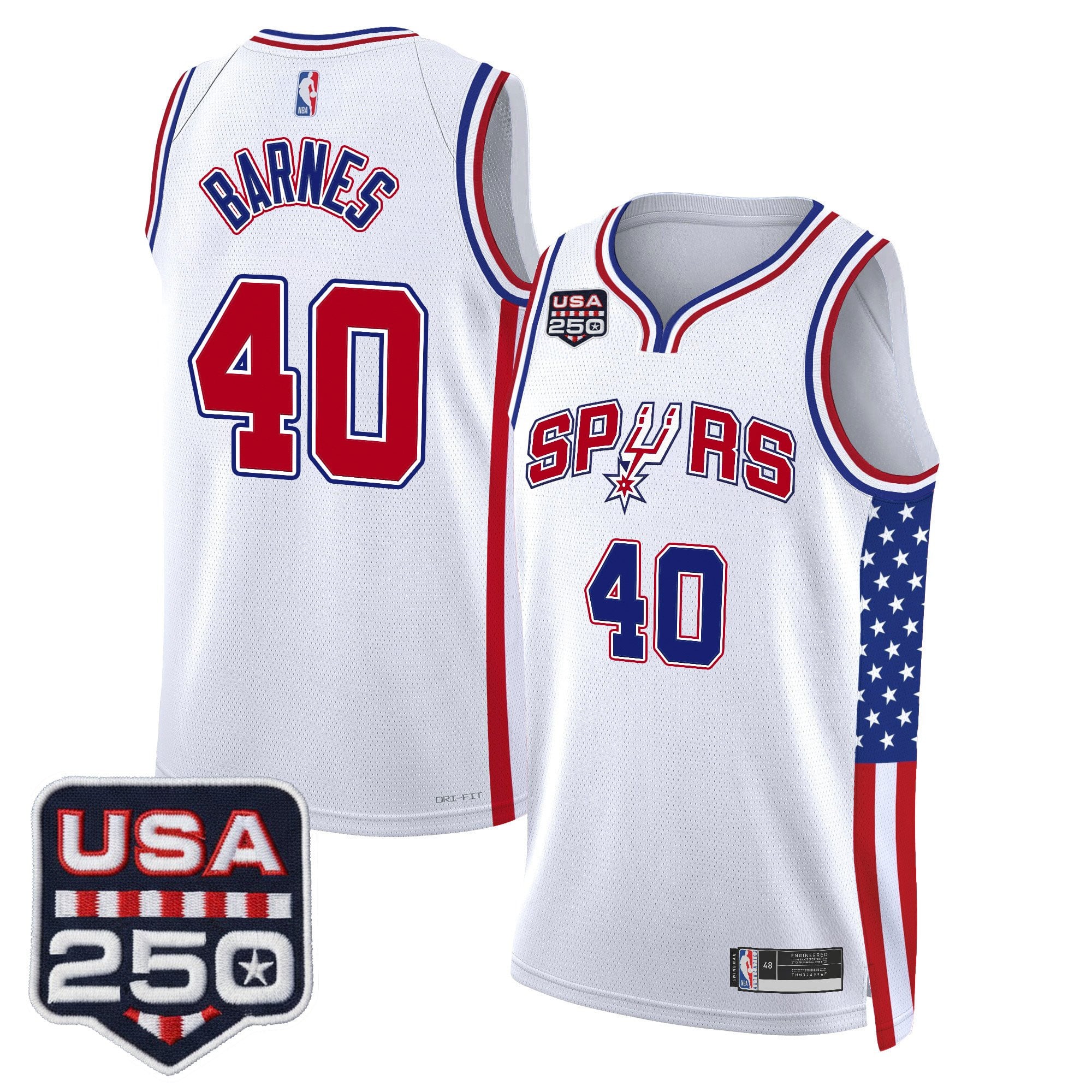 Men's San Antonio Spurs "America 250 Edition" Swingman Jersey - All Stitched