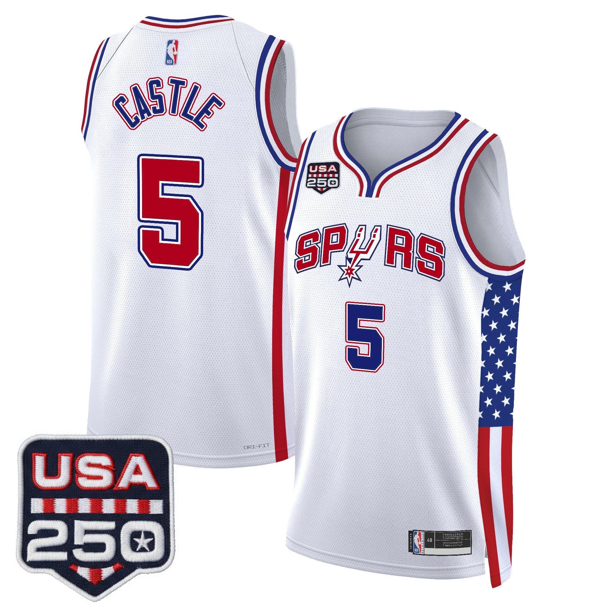 Men's San Antonio Spurs "America 250 Edition" Swingman Jersey - All Stitched
