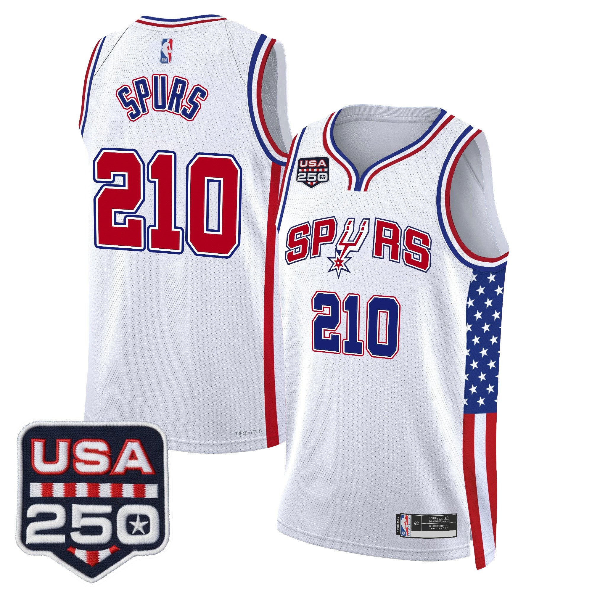 Men's San Antonio Spurs "America 250 Edition" Swingman Jersey - All Stitched