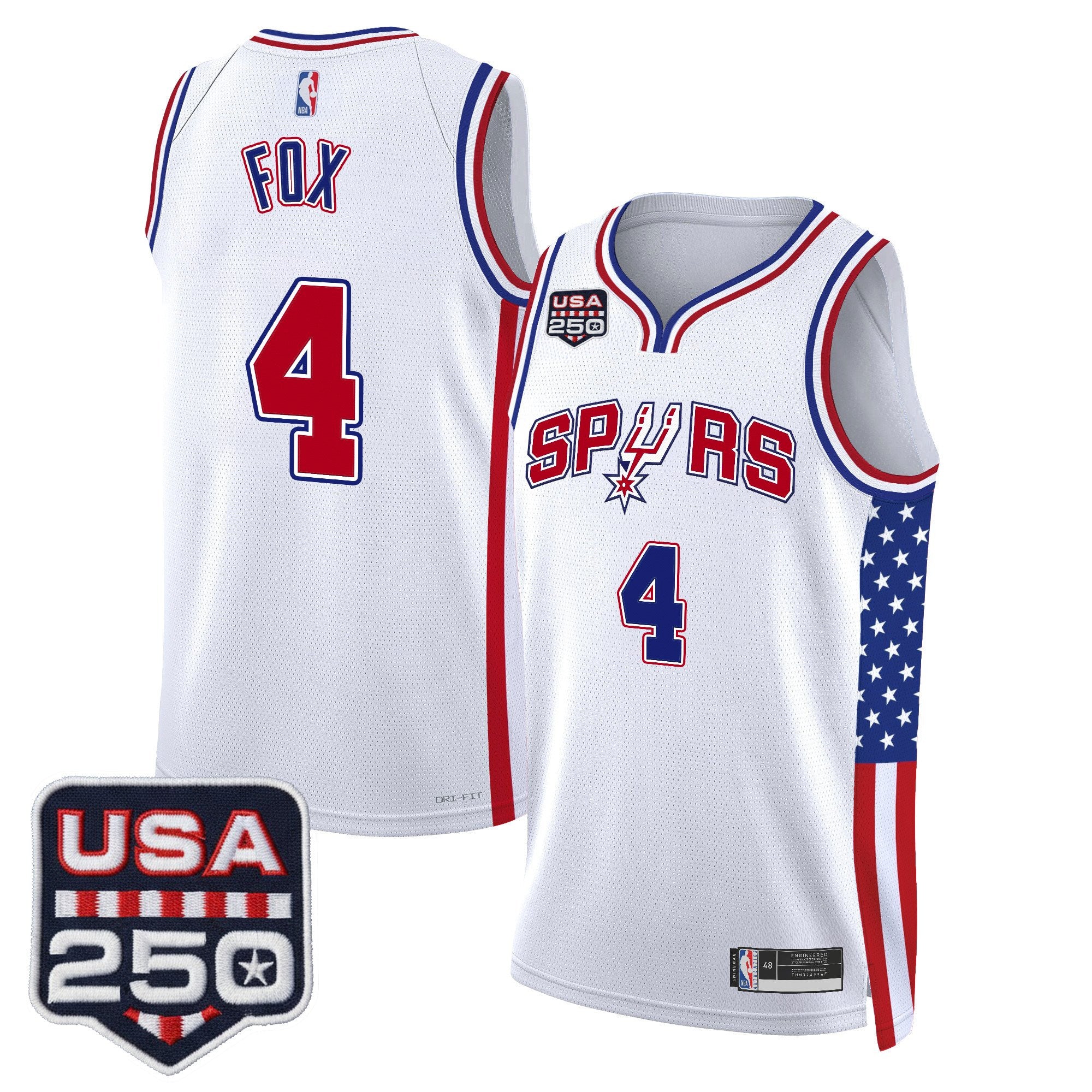 Men's San Antonio Spurs "America 250 Edition" Swingman Jersey - All Stitched