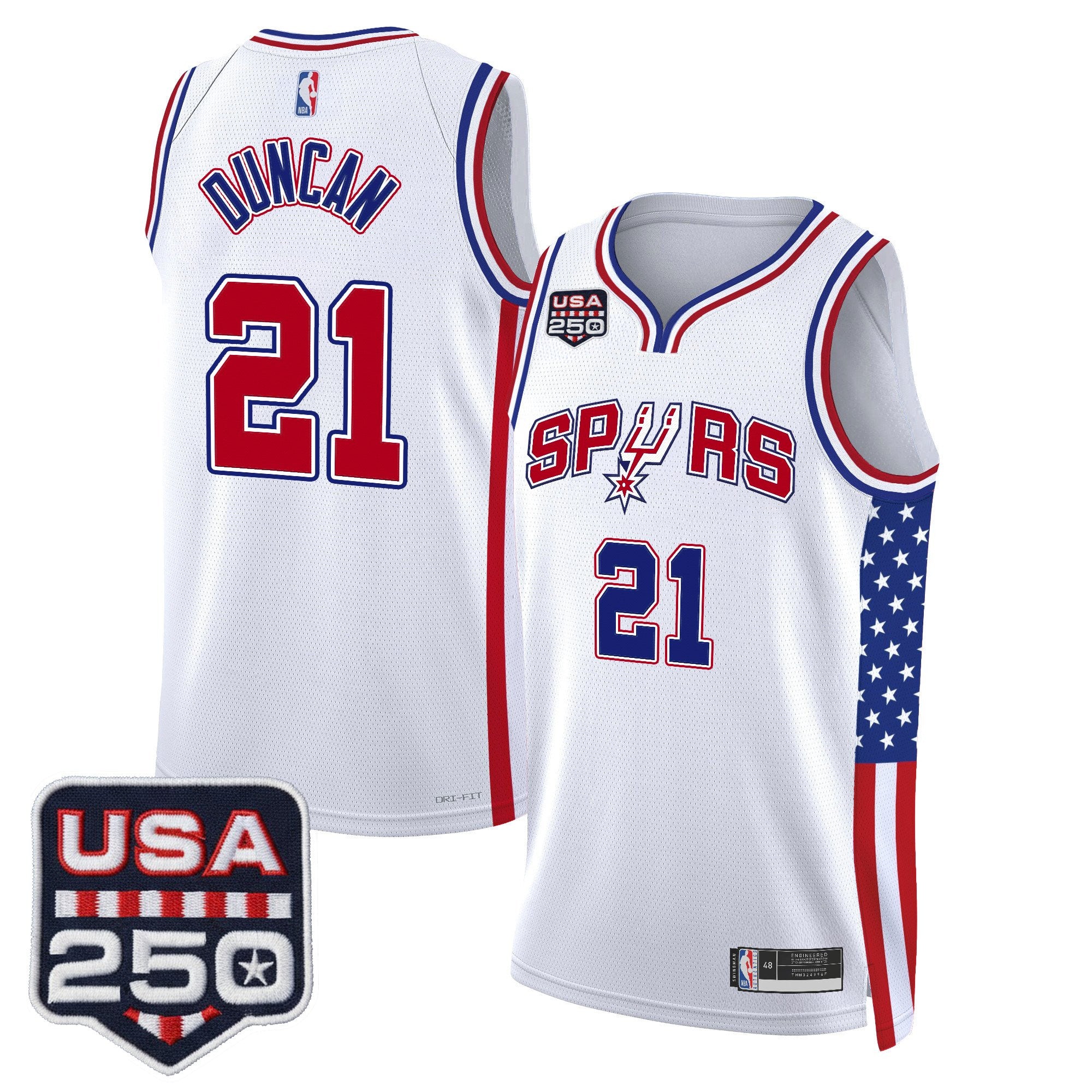 Men's San Antonio Spurs "America 250 Edition" Swingman Jersey - All Stitched