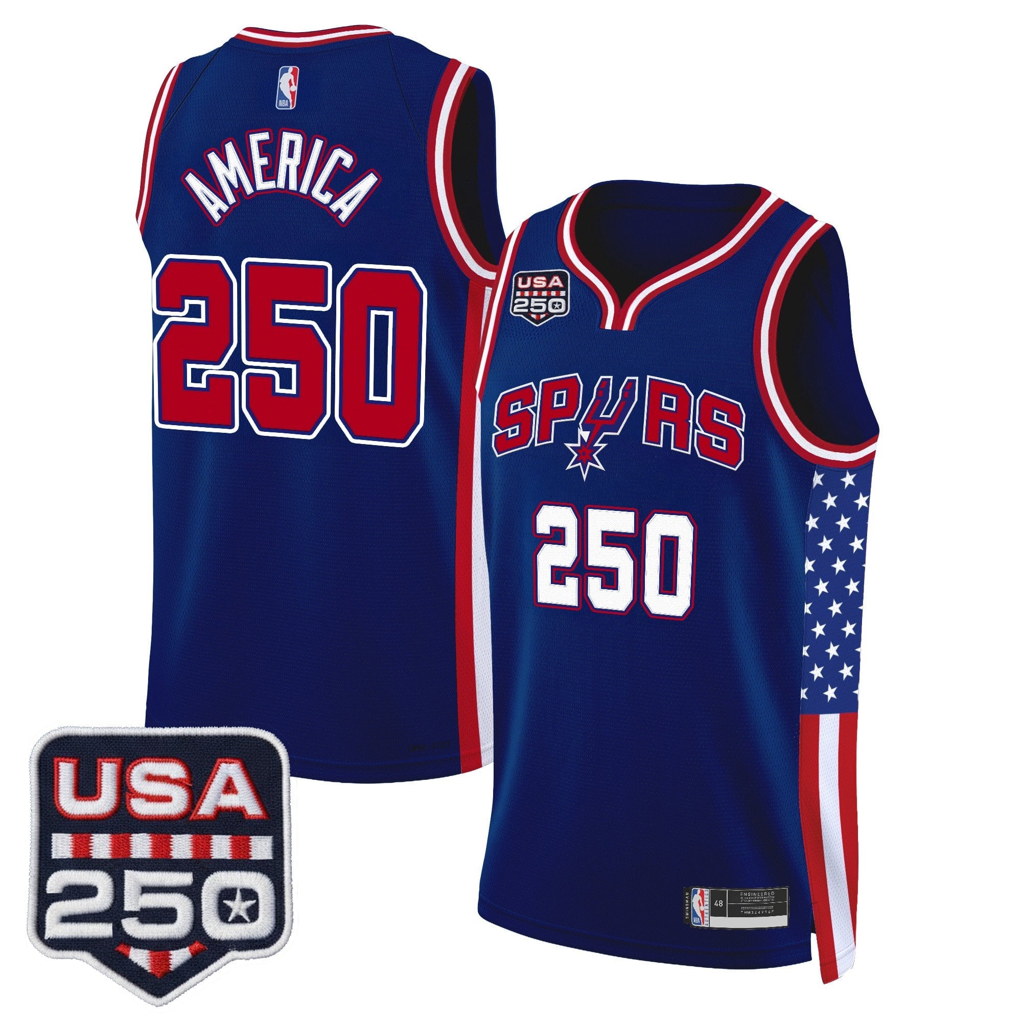 Men's San Antonio Spurs "America 250 Edition" Swingman Jersey - All Stitched