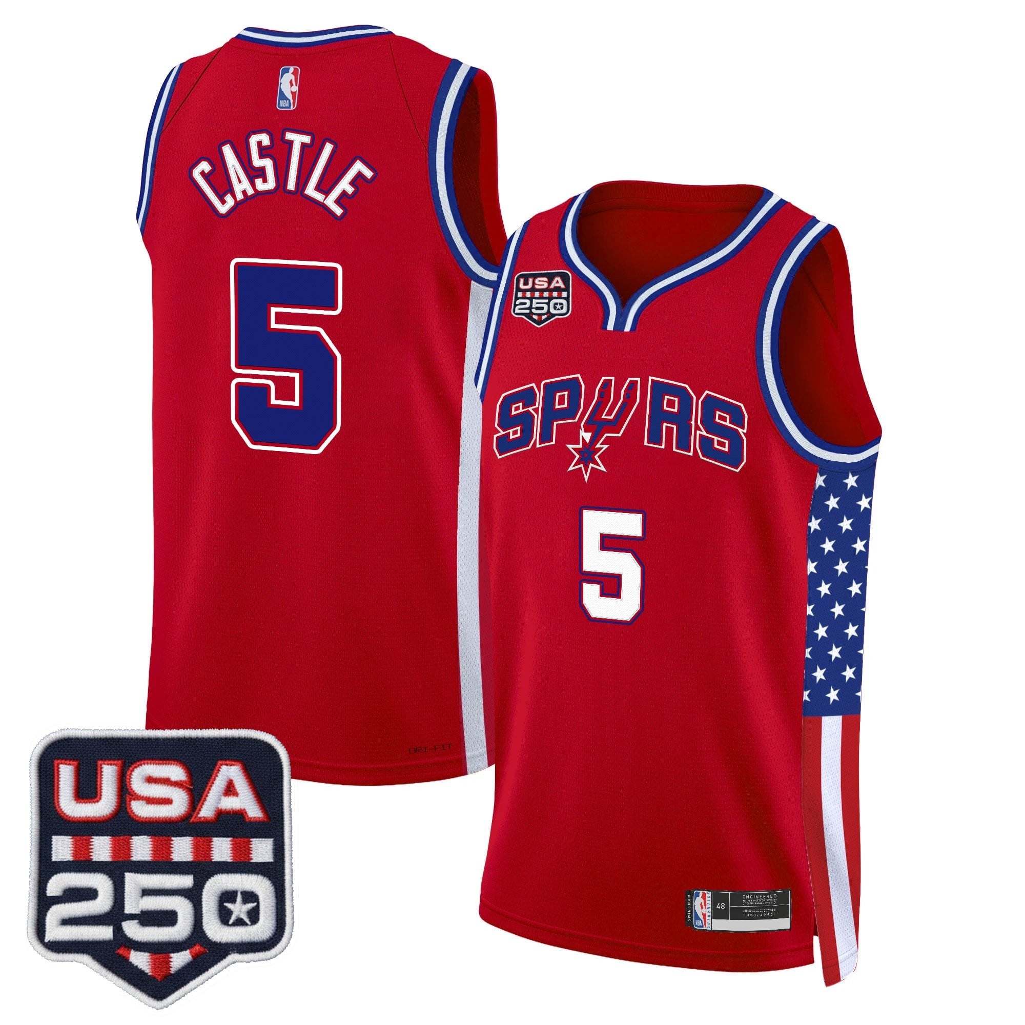 Men's San Antonio Spurs "America 250 Edition" Swingman Jersey - All Stitched