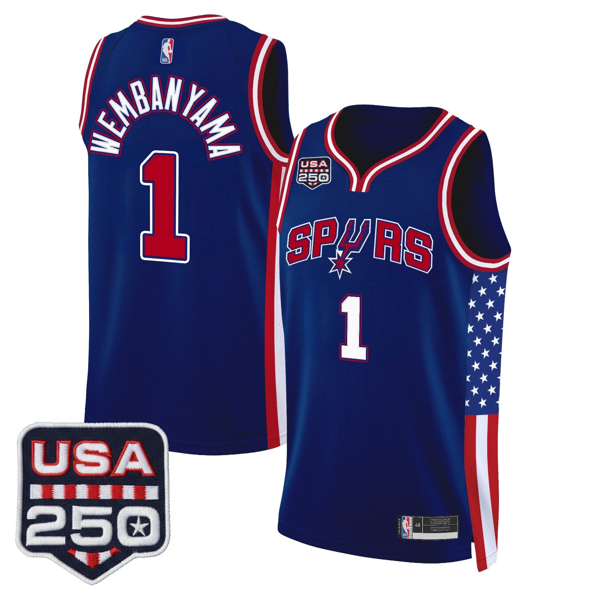 Men's San Antonio Spurs "America 250 Edition" Swingman Jersey - All Stitched