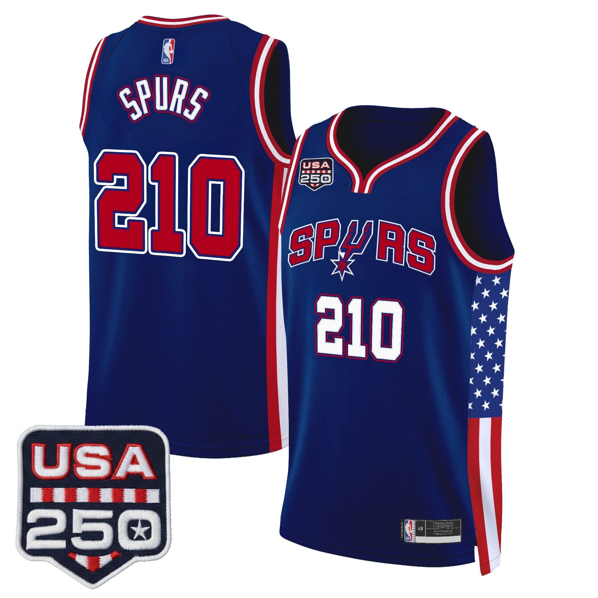 Men's San Antonio Spurs "America 250 Edition" Swingman Jersey - All Stitched