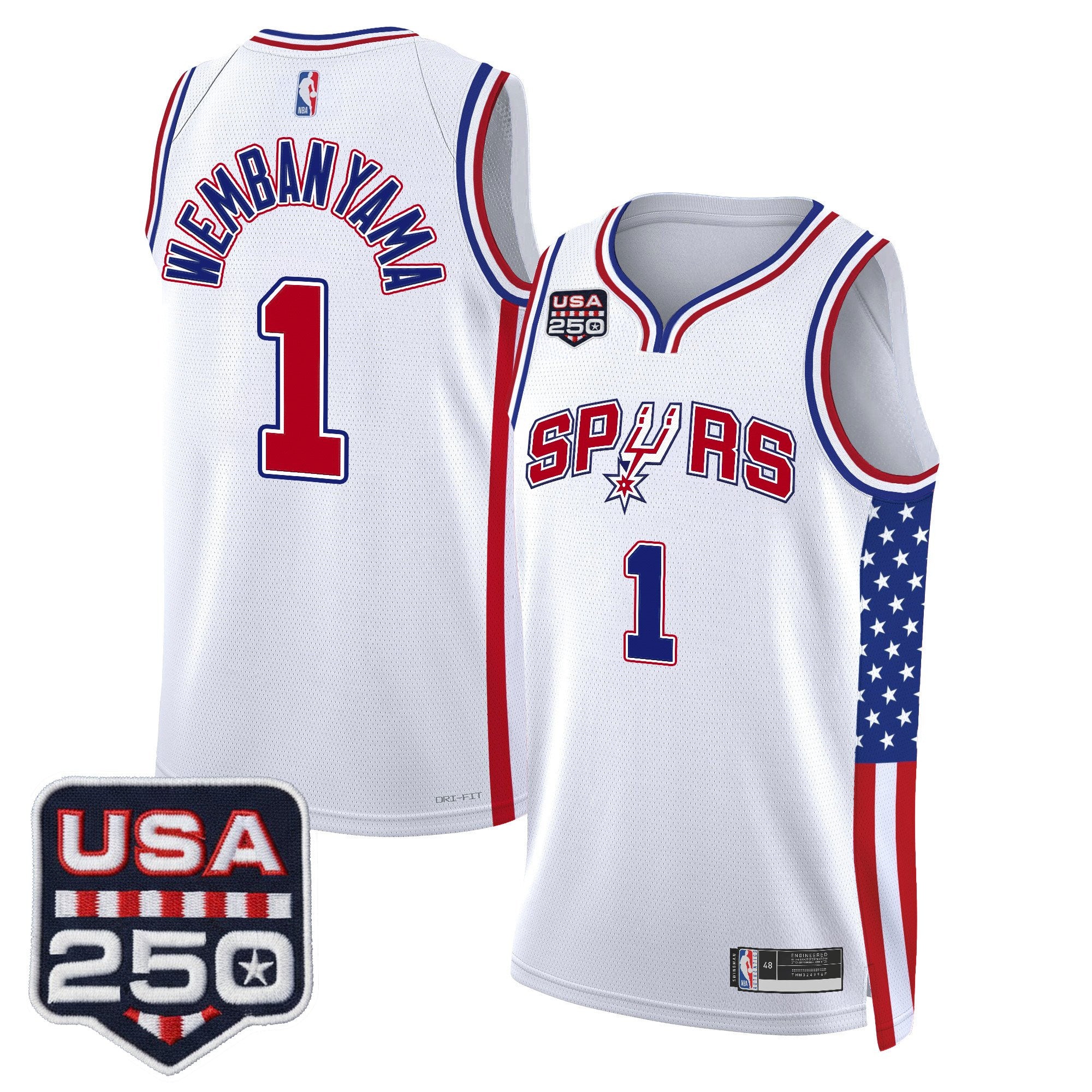 Men's San Antonio Spurs "America 250 Edition" Swingman Jersey - All Stitched