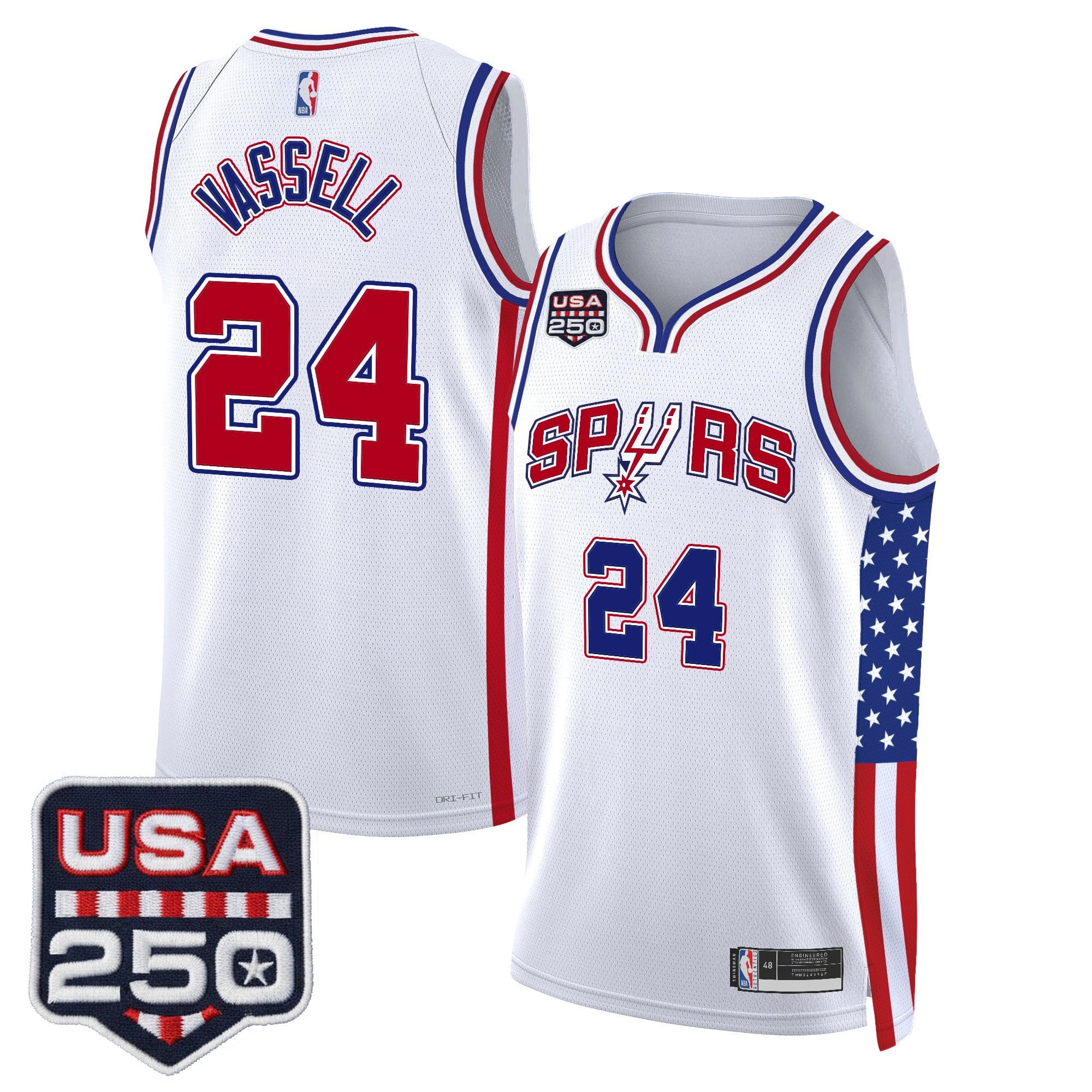 Men's San Antonio Spurs "America 250 Edition" Swingman Jersey - All Stitched