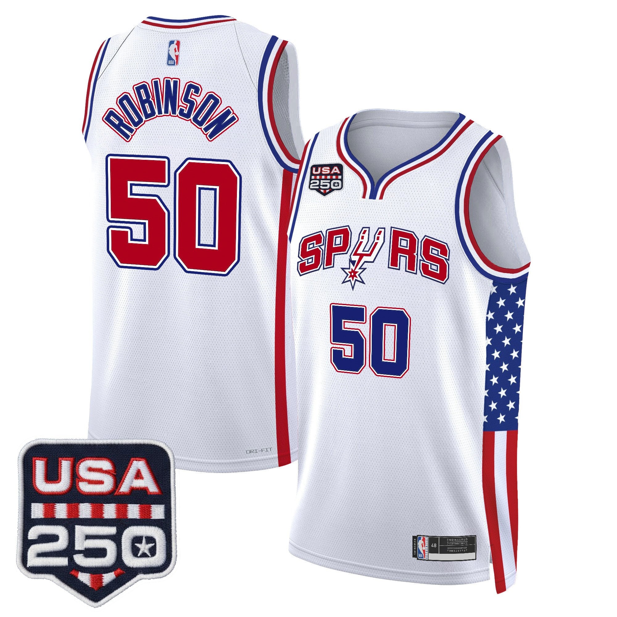 Men's San Antonio Spurs "America 250 Edition" Swingman Jersey - All Stitched