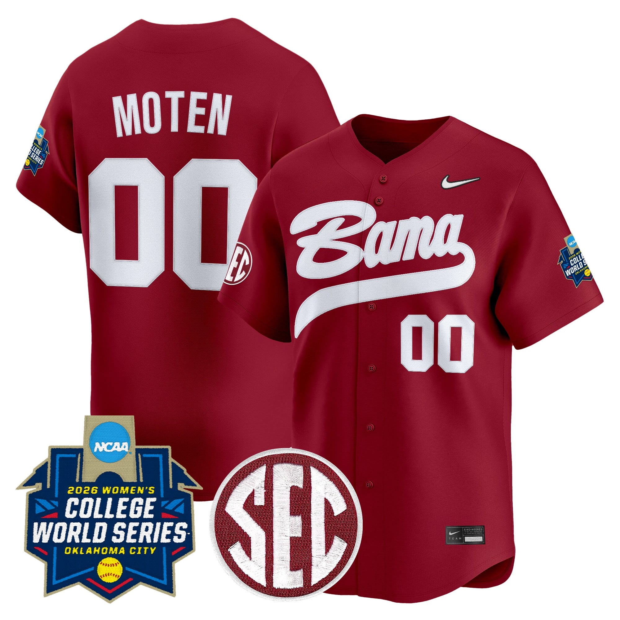 Men's Size - Alabama Softball 2026 World Series (WCWS) Vapor Premier Limited Jersey - All Stitched
