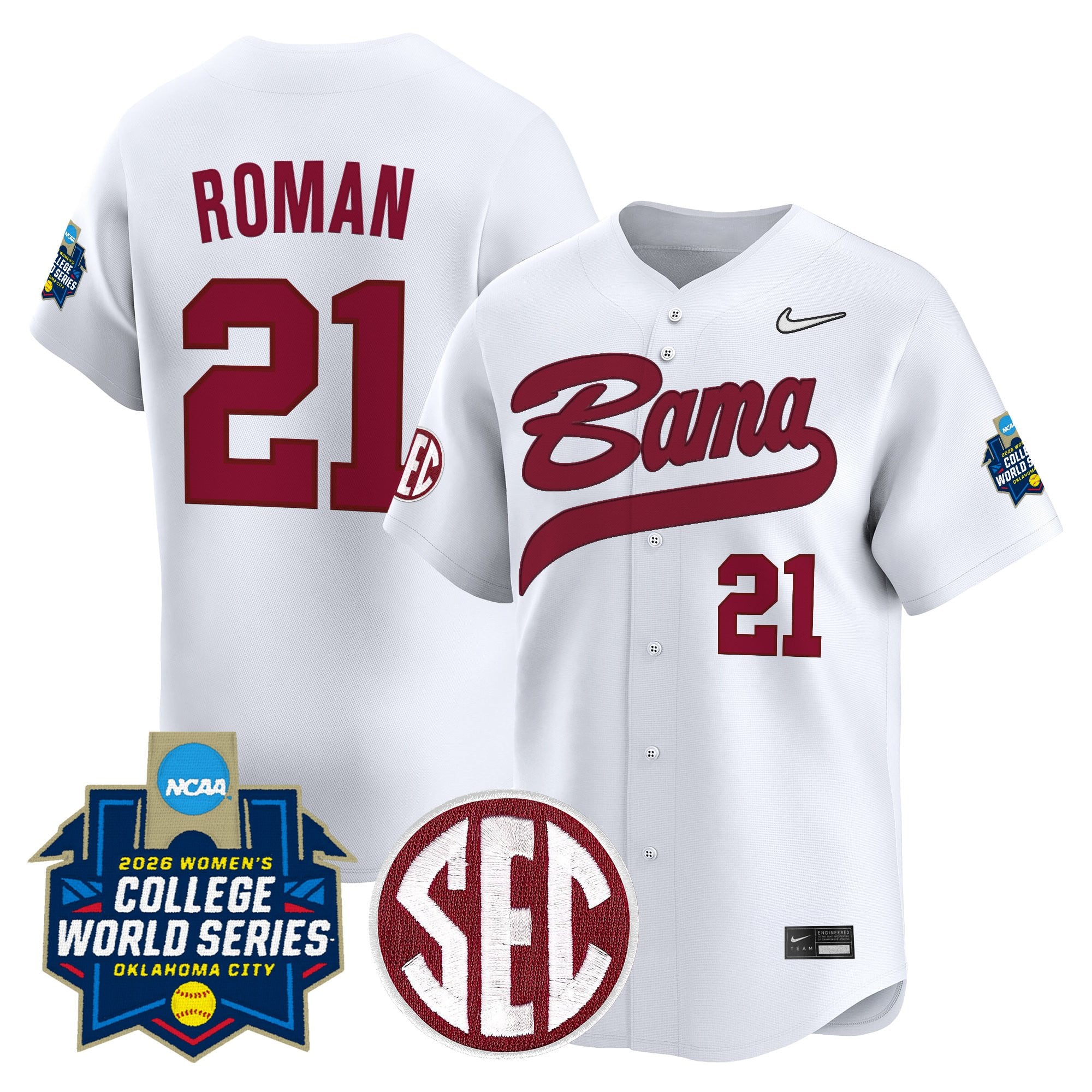 Men's Size - Alabama Softball 2026 World Series (WCWS) Vapor Premier Limited Jersey - All Stitched