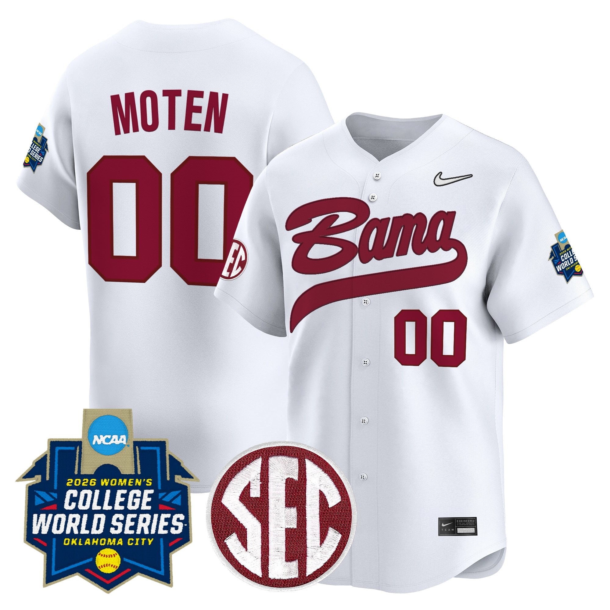 Men's Size - Alabama Softball 2026 World Series (WCWS) Vapor Premier Limited Jersey - All Stitched