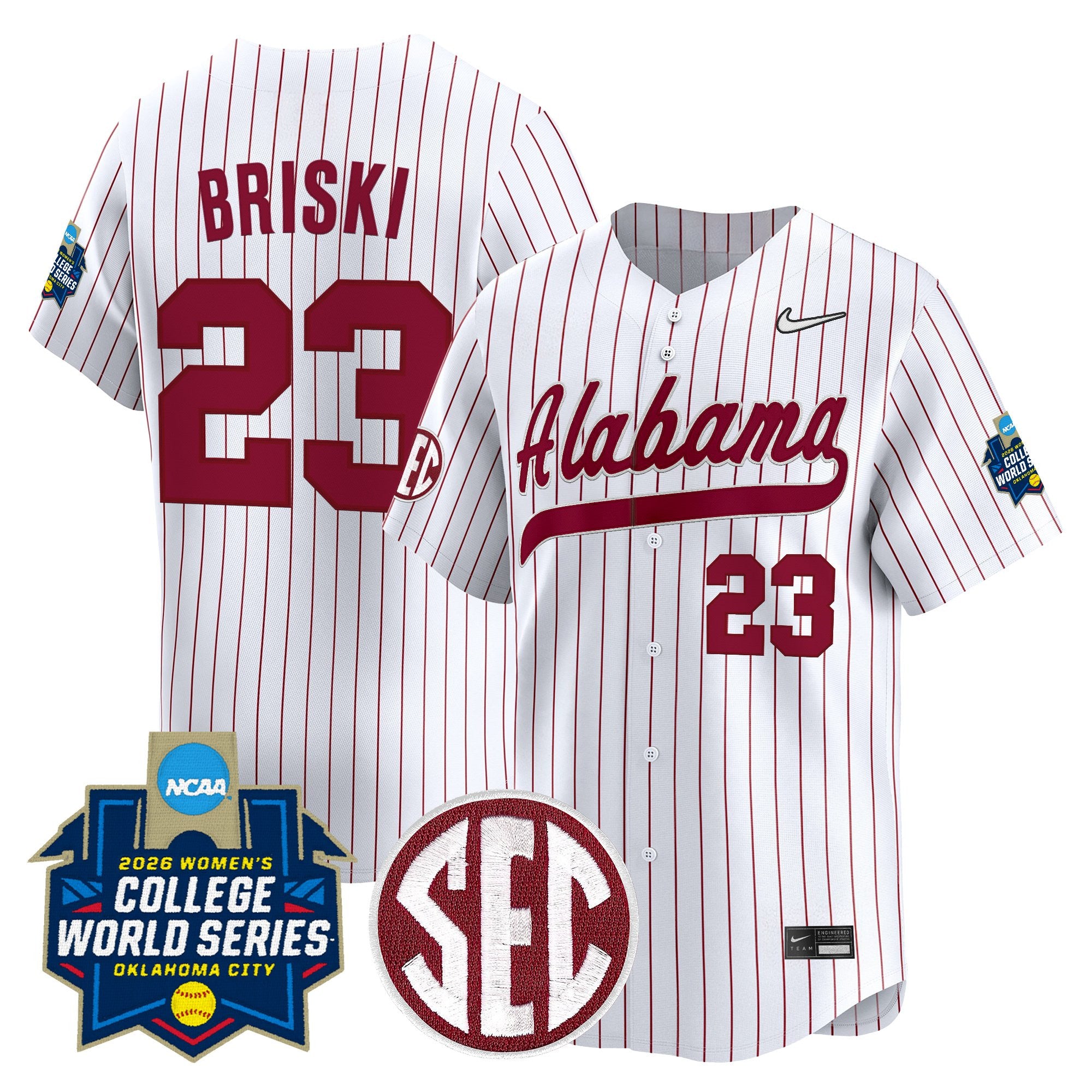 Men's Size - Alabama Softball 2026 World Series (WCWS) Vapor Premier Limited Jersey - All Stitched