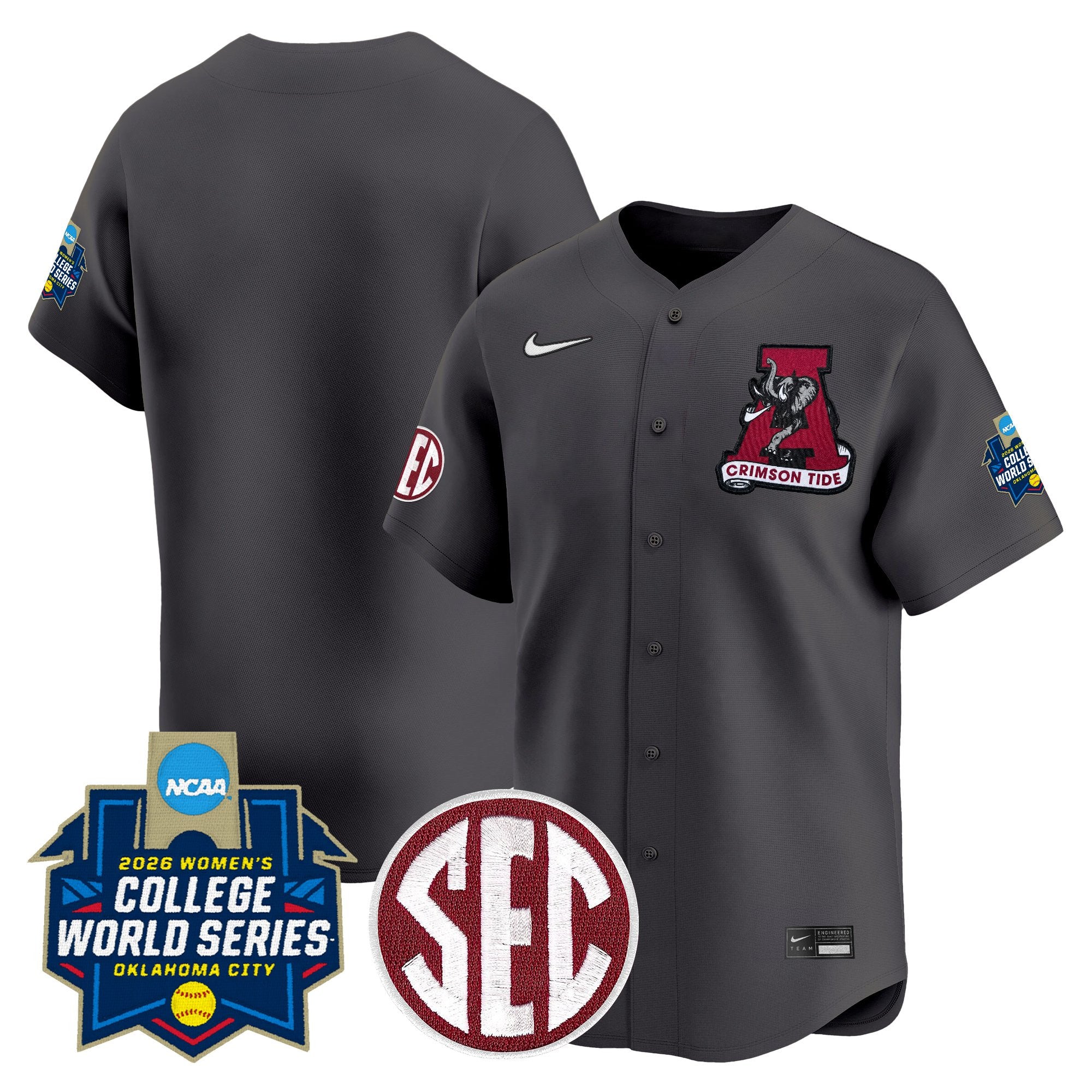 Men's Size - Alabama Softball 2026 World Series (WCWS) Vapor Premier Limited Jersey - All Stitched