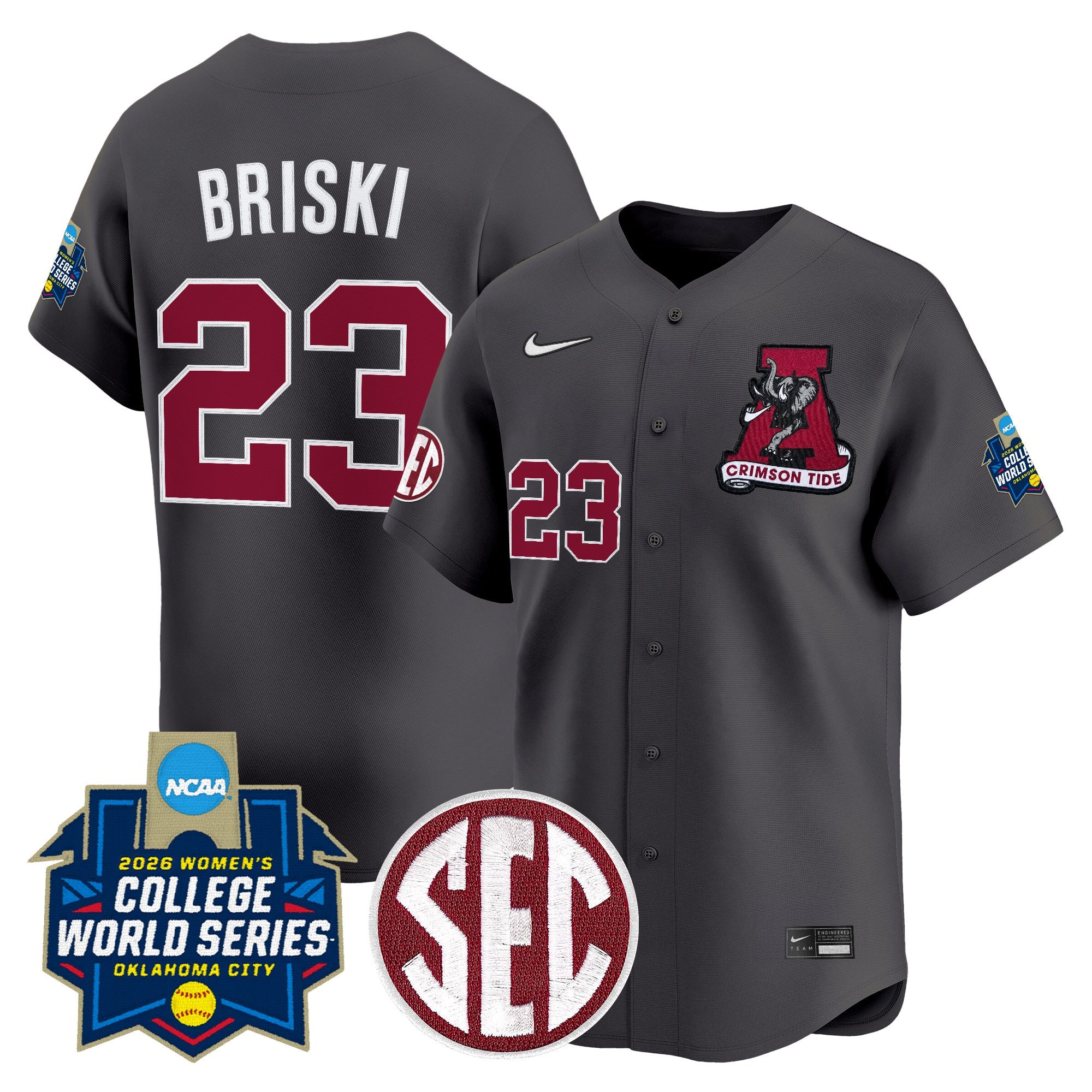 Men's Size - Alabama Softball 2026 World Series (WCWS) Vapor Premier Limited Jersey - All Stitched