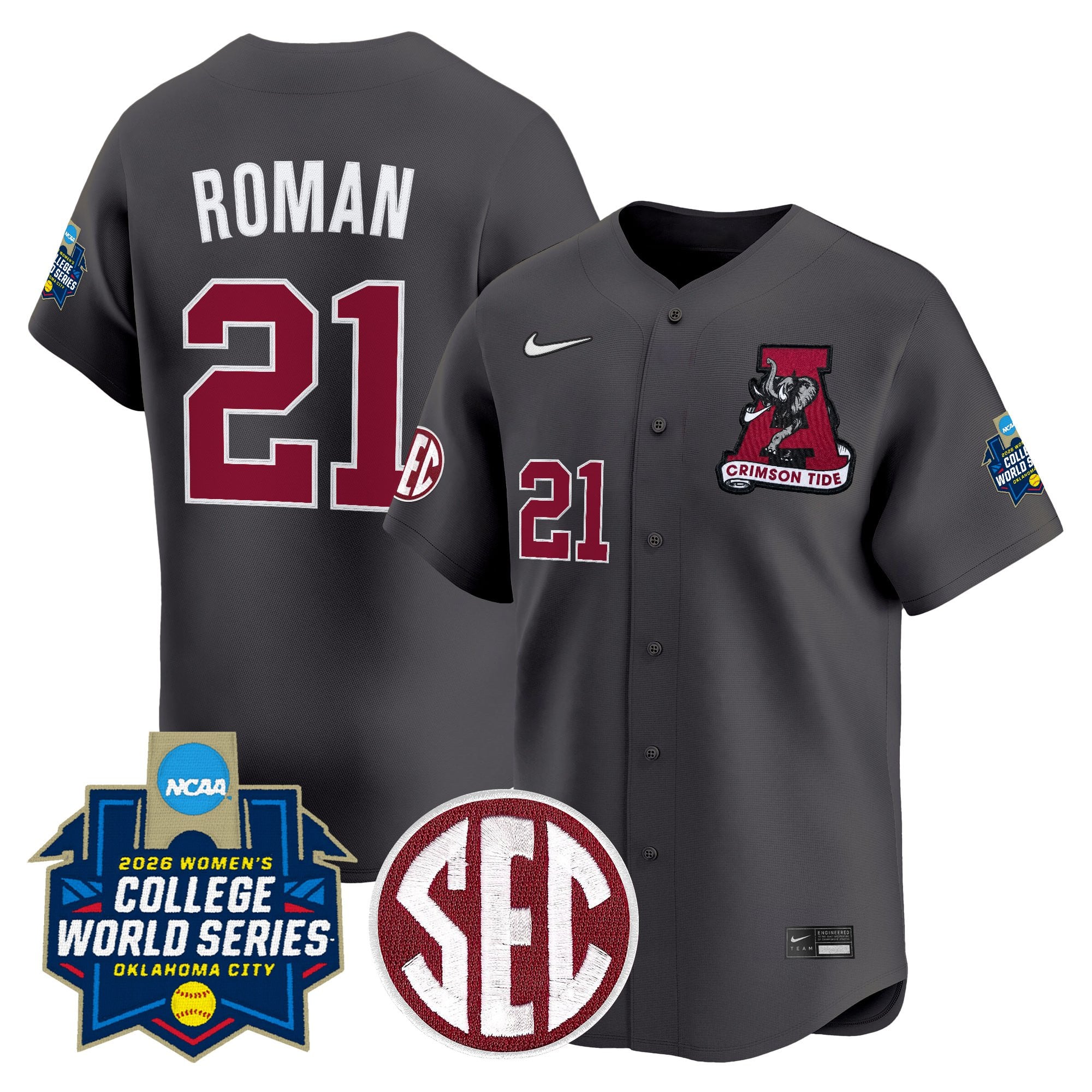 Men's Size - Alabama Softball 2026 World Series (WCWS) Vapor Premier Limited Jersey - All Stitched