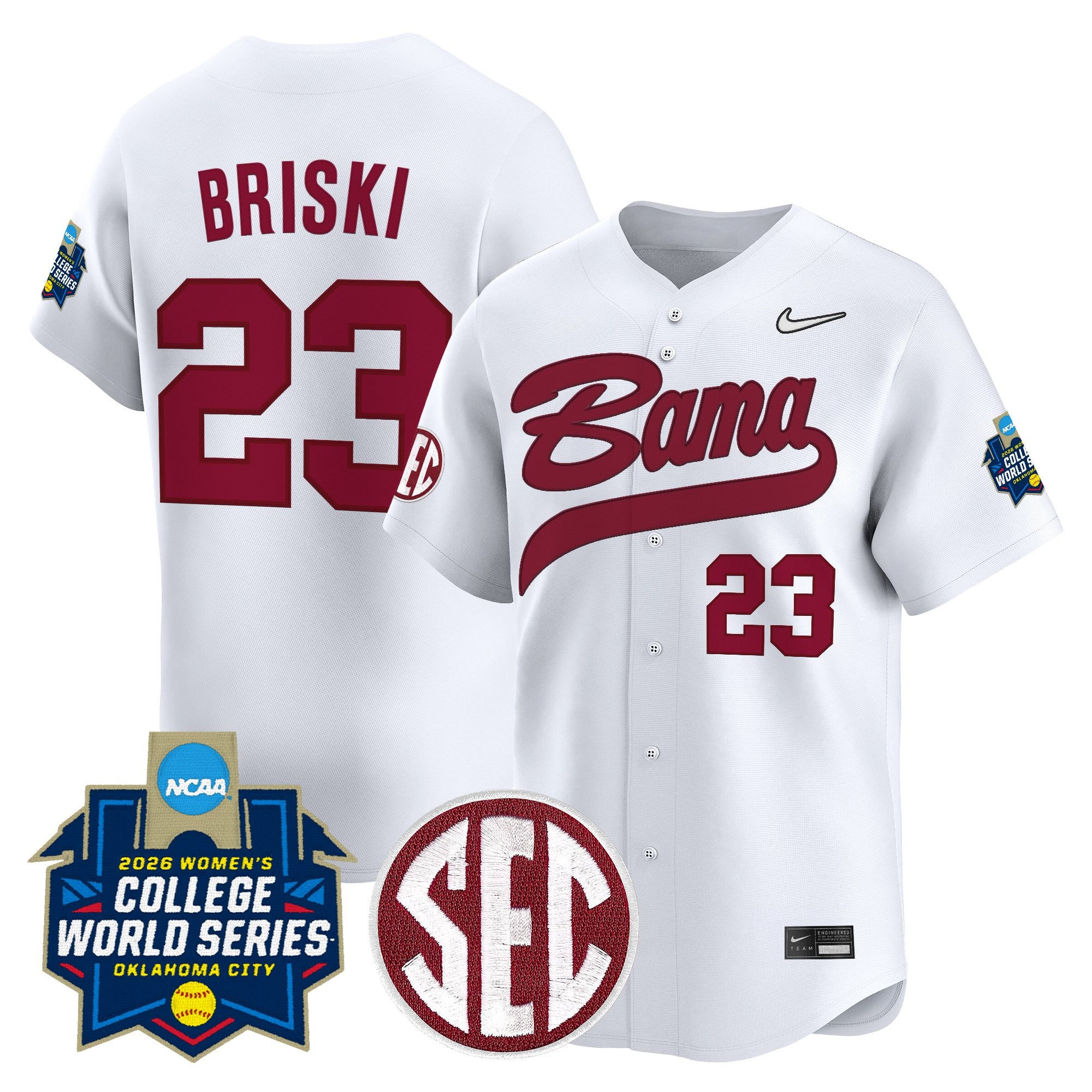 Men's Size - Alabama Softball 2026 World Series (WCWS) Vapor Premier Limited Jersey - All Stitched