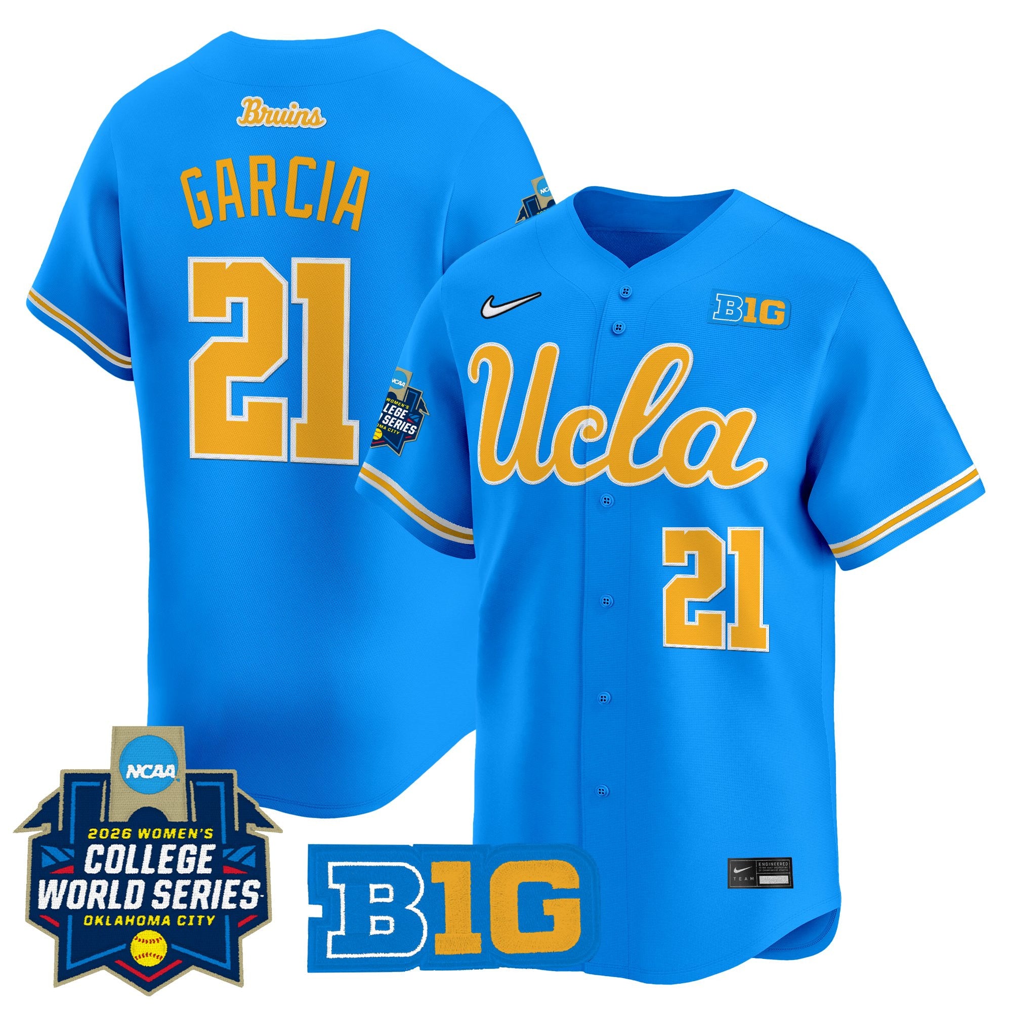Men's Size - UCLA Bruins Softball 2026 World Series (WCWS) Vapor Premier Limited Jersey - All Stitched