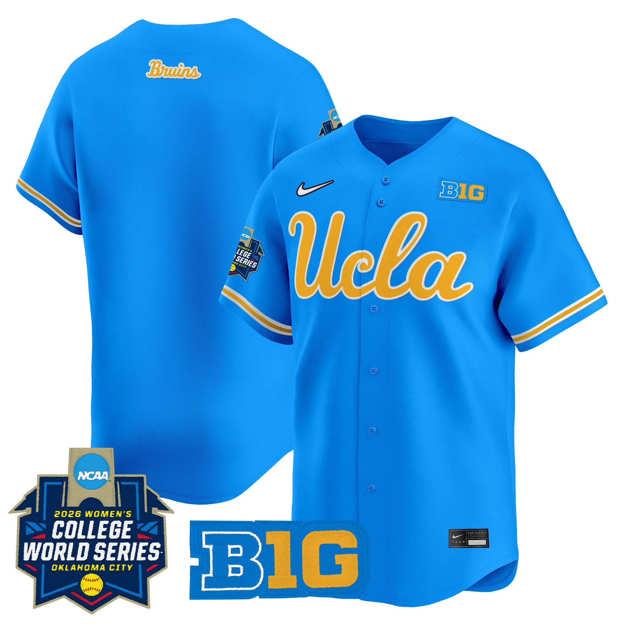 Men's Size - UCLA Bruins Softball 2026 World Series (WCWS) Vapor Premier Limited Jersey - All Stitched